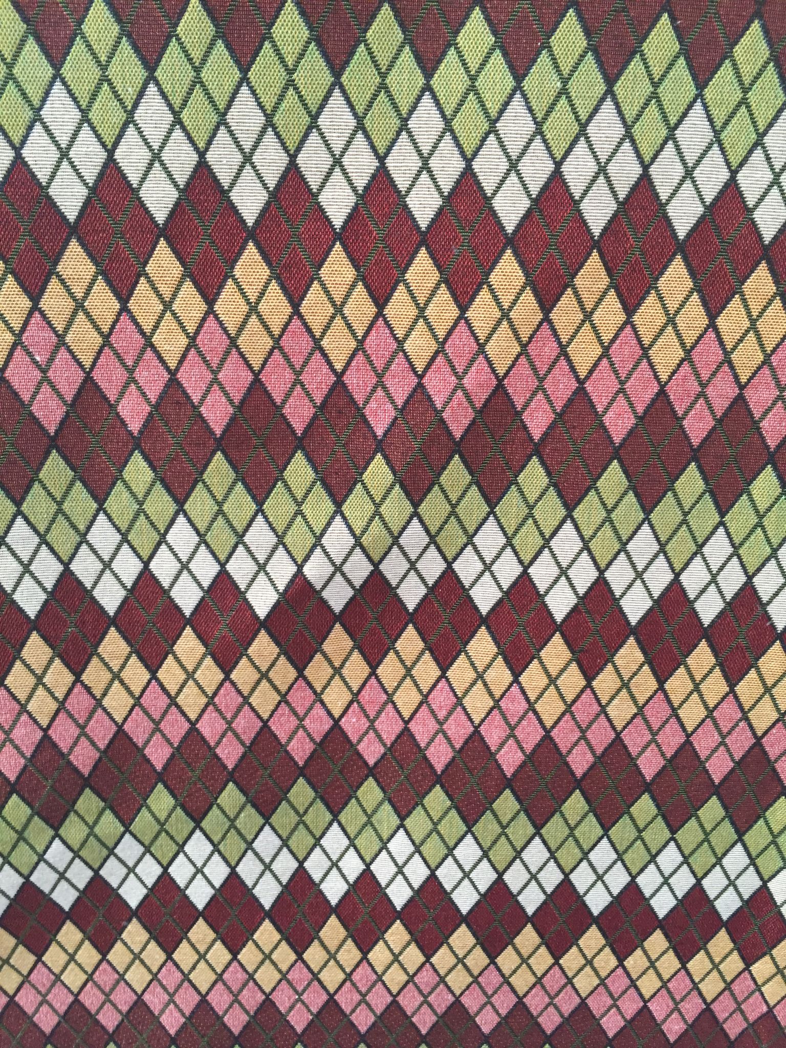 Argyle Diamond Jacquard Decorative Fabric, U606 red colorway fabric face