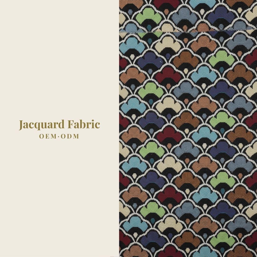 Multicolor Scallop Jacquard Woven Fabric | Polyester-Cotton | 150cm | Wholesale OEM Custom Cotton-Poly Jacquard Fabric