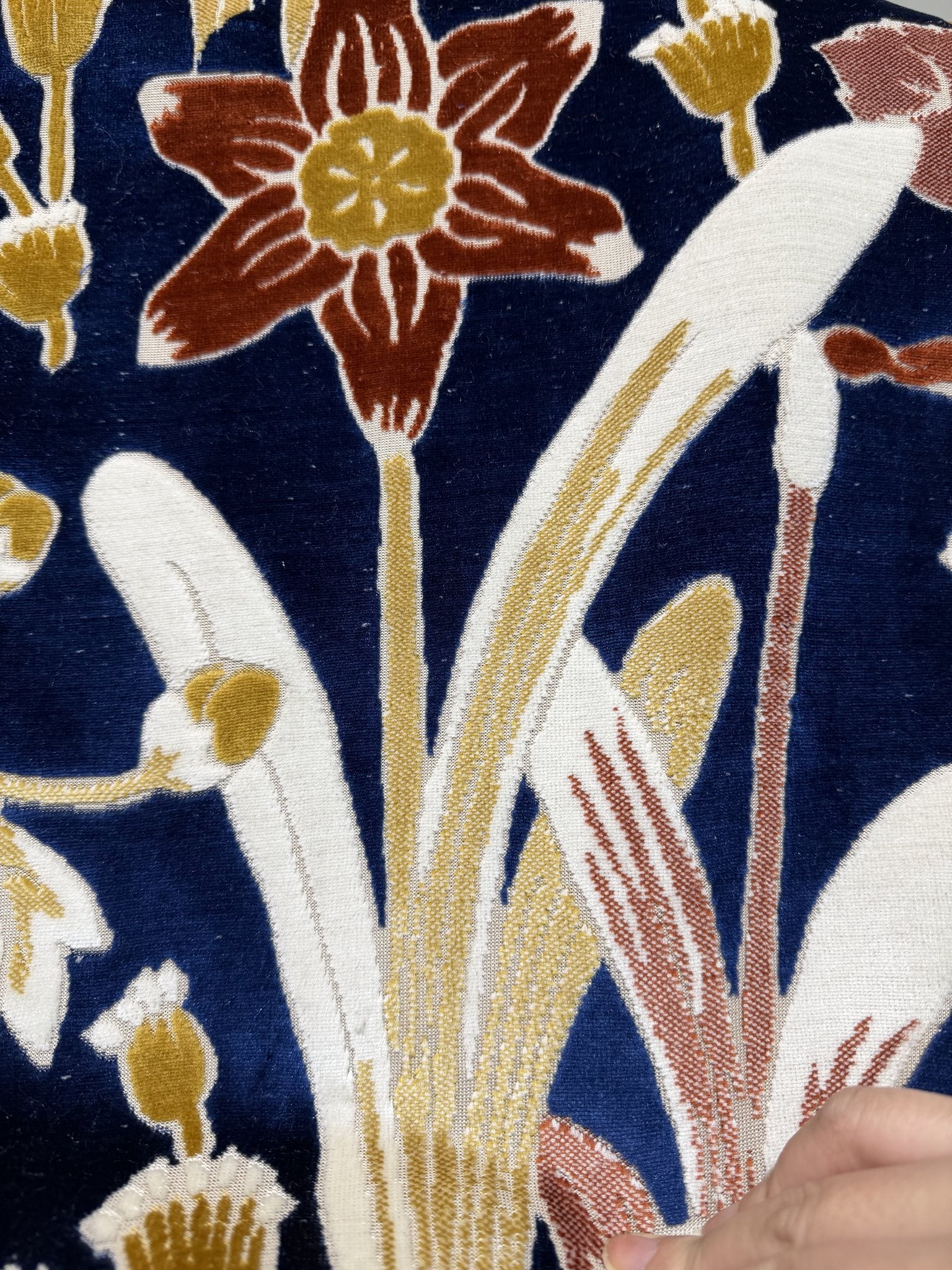 Botanical Floral Cut Velvet Upholstery Fabric Sofa & Upholstery Fabric