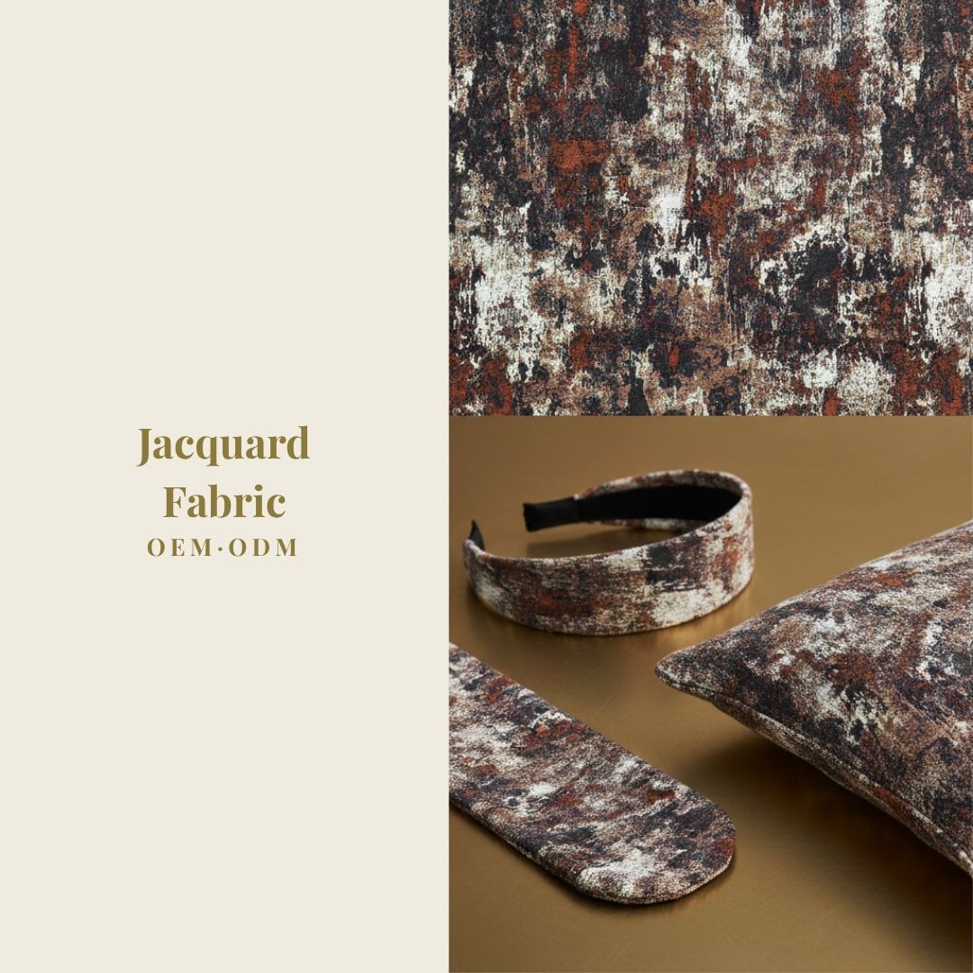 Charcoal Rust Abstract Distressed Jacquard Fabric | 100% Polyester | 150cm | Wholesale OEM Custom Cotton-Poly Jacquard Fabric