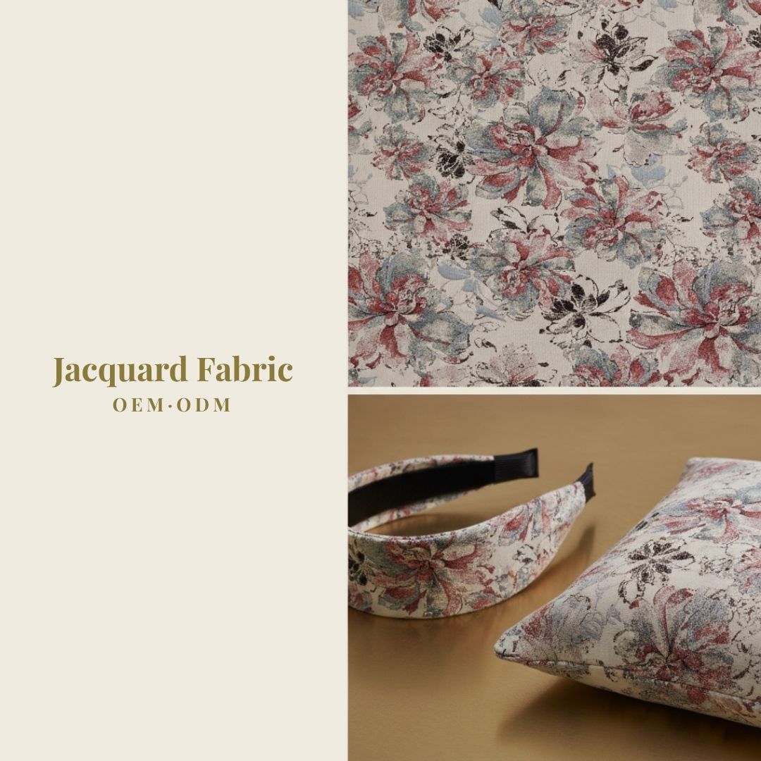 Multicolor Peony Chrysanthemum Floral Jacquard Fabric | Polyester-Cotton | 150cm | Wholesale OEM Custom Cotton-Poly Jacquard Fabric