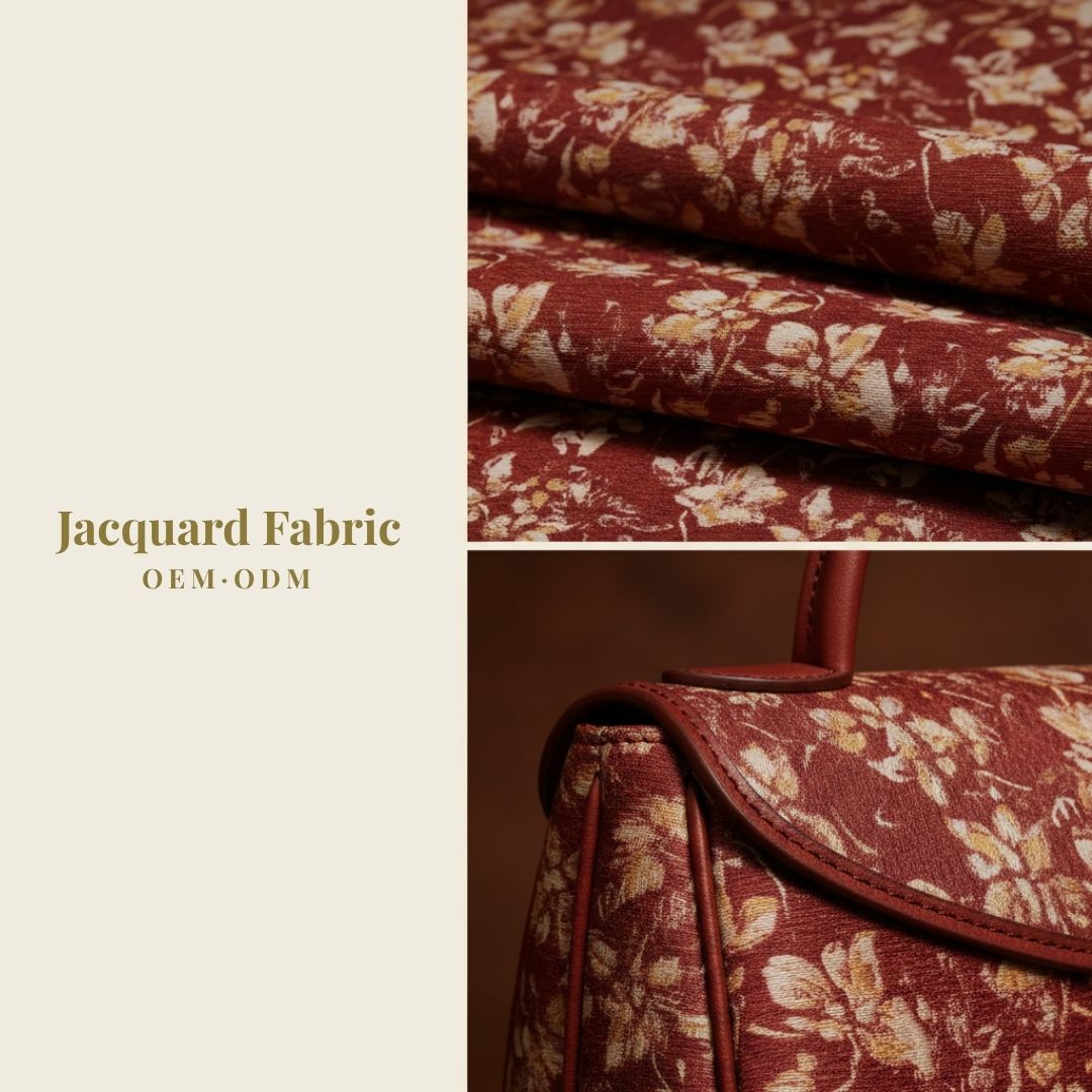 Burgundy Floral Vine Chenille Jacquard Fabric | Chenille | 150cm | Wholesale OEM Custom Chenille Jacquard Fabric