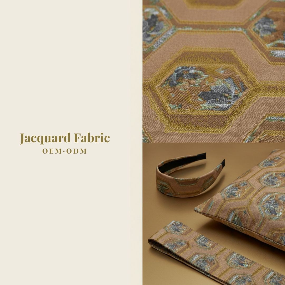 Hexagon Landscape Jacquard Woven Fabric | Polyester | 150cm | Wholesale OEM Custom Cotton-Poly Jacquard Fabric