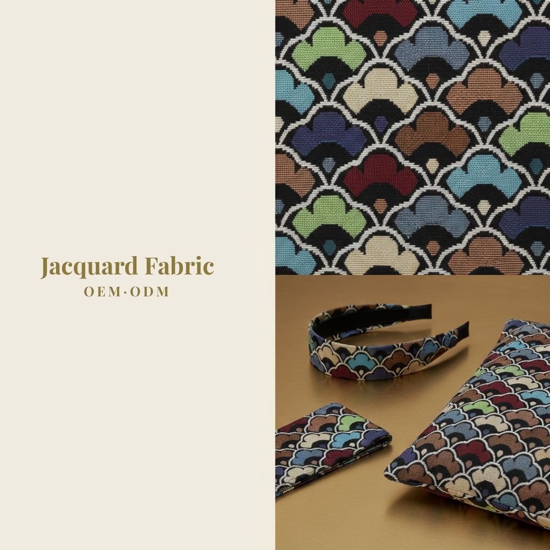 Multicolor Scallop Jacquard Woven Fabric | Polyester-Cotton | 150cm | Wholesale OEM Custom Cotton-Poly Jacquard Fabric
