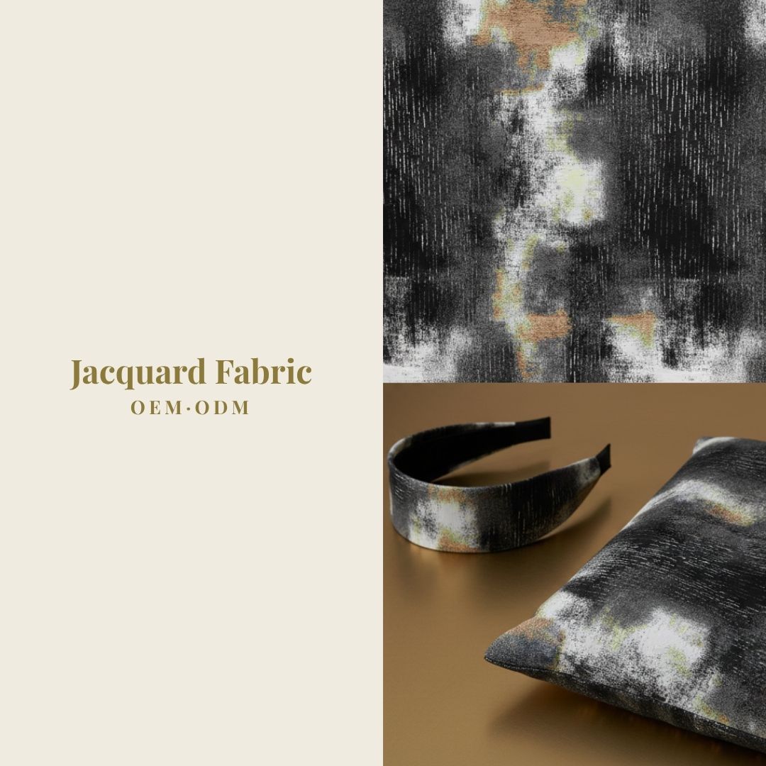 Olive Brown Charcoal Grey Abstract Camo Distressed Jacquard Fabric | 100% Polyester | 150cm | Wholesale OEM Custom Cotton-Poly Jacquard Fabric