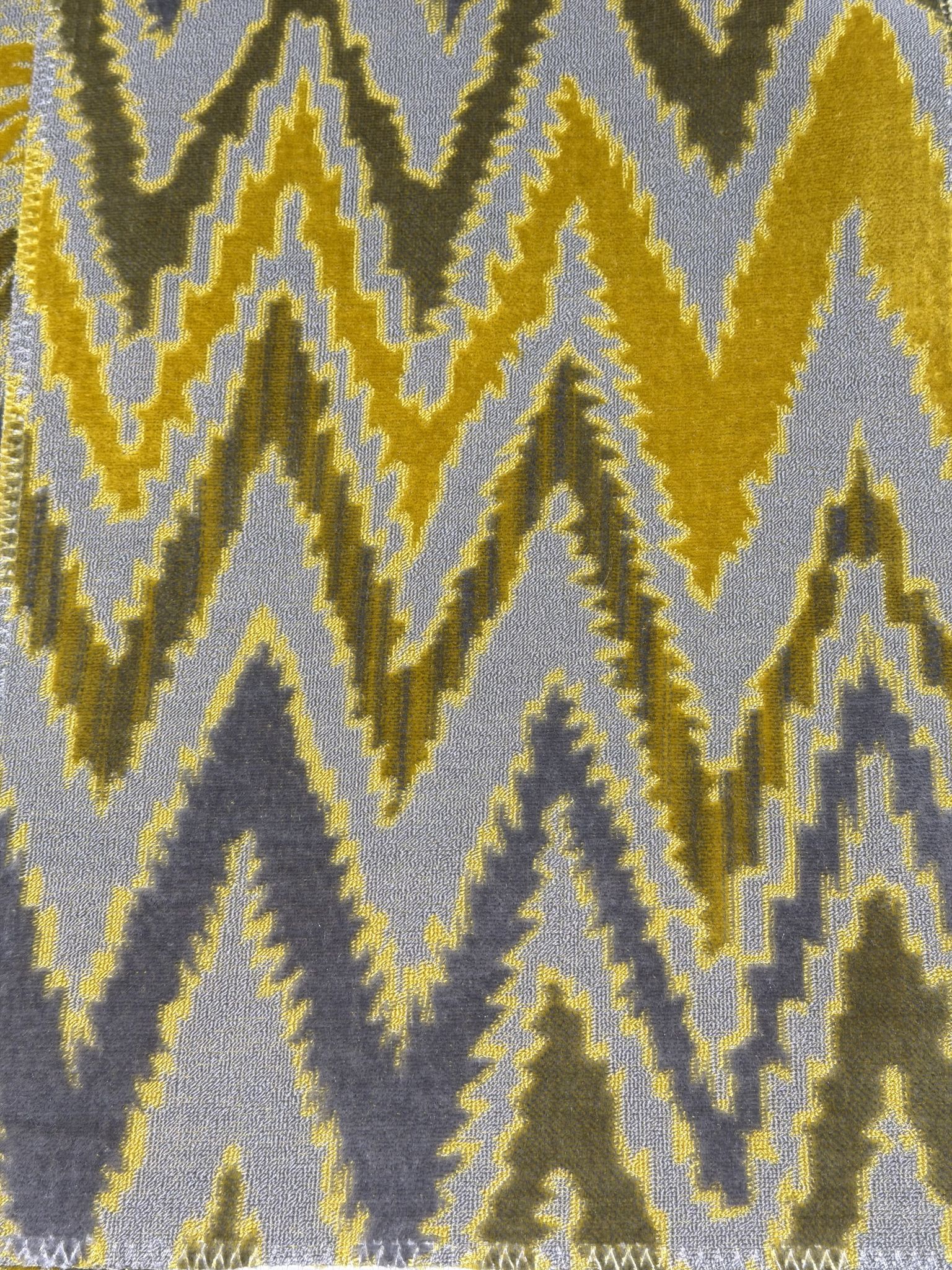 Geometric Cut Velvet Upholstery Fabric Sofa & Upholstery Fabric