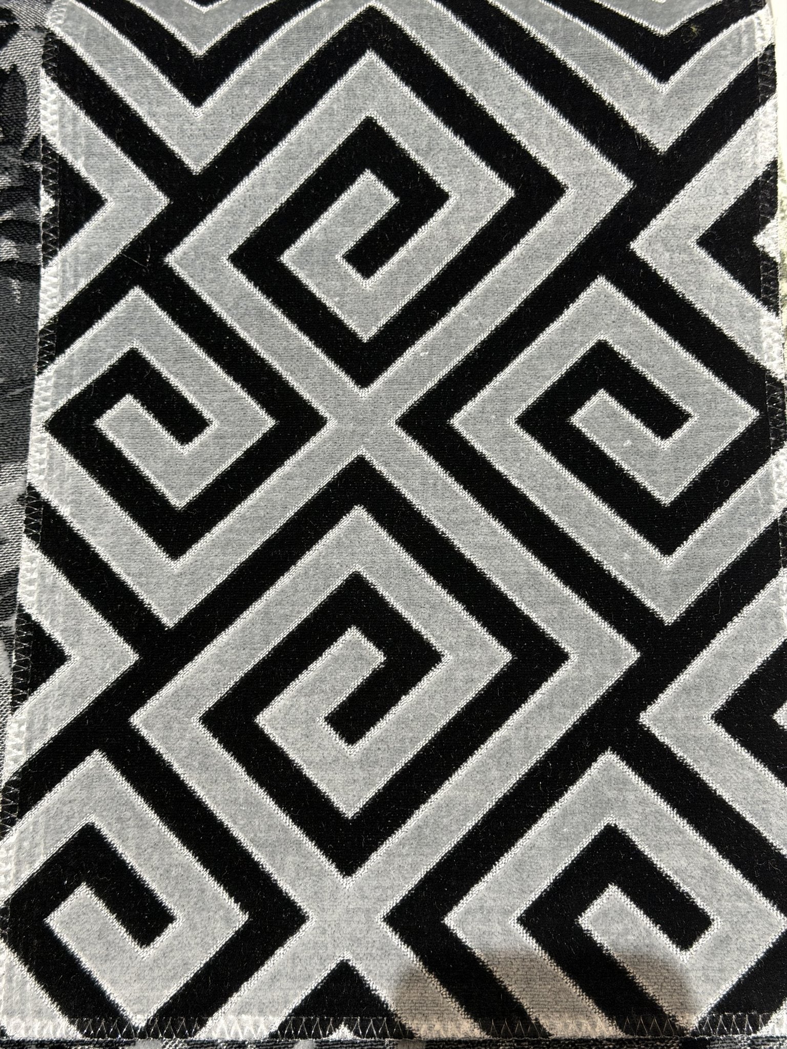 Geometric Cut Velvet Upholstery Fabric Sofa & Upholstery Fabric