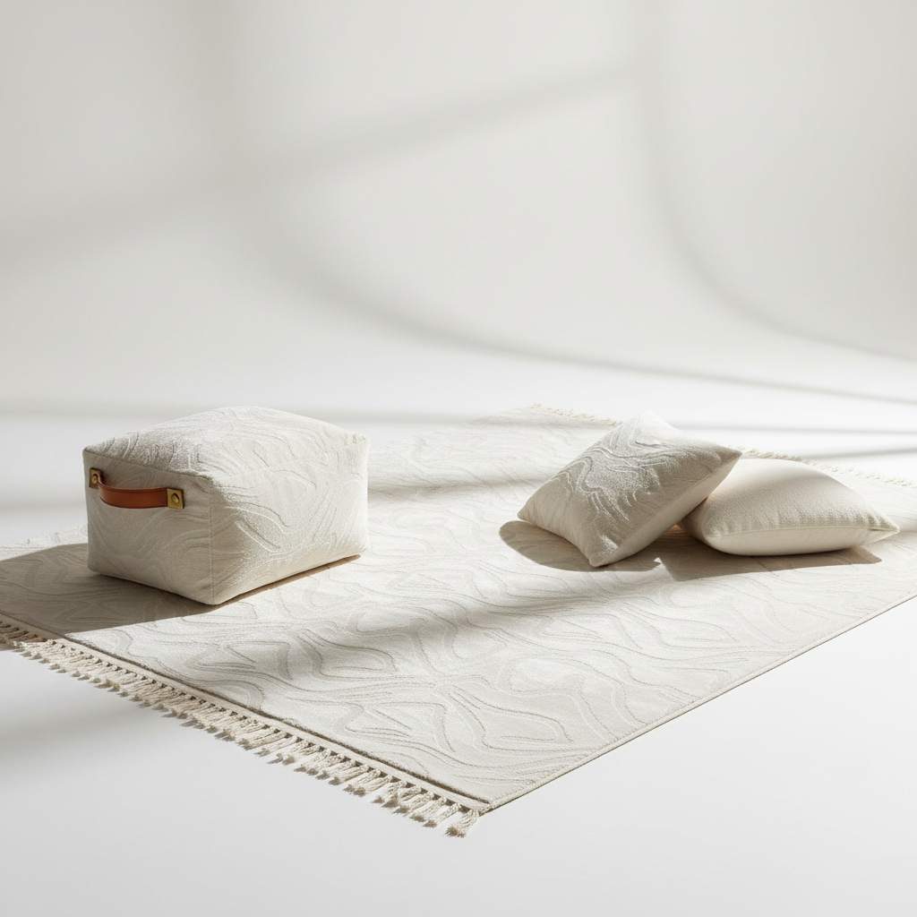 AI application preview: soft-furnishing composition scene