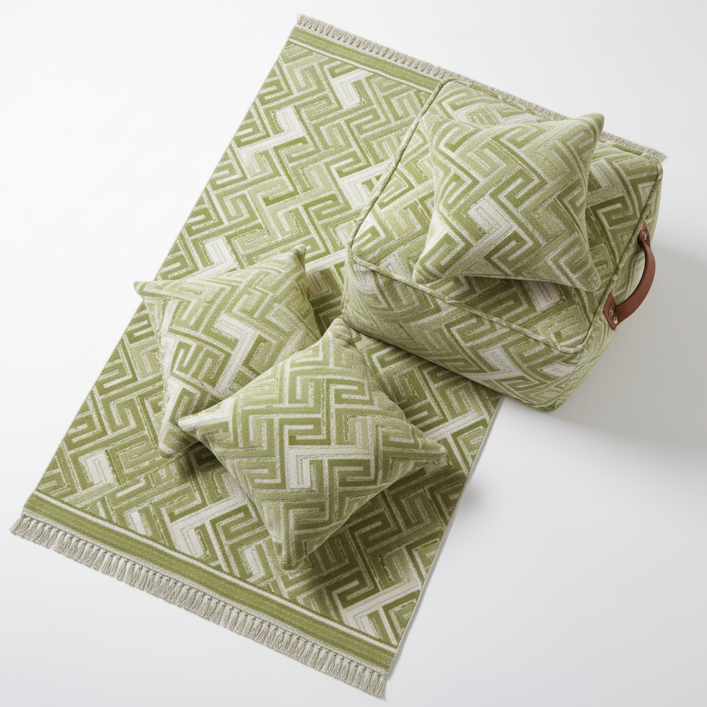 AI application preview: soft-furnishing composition scene