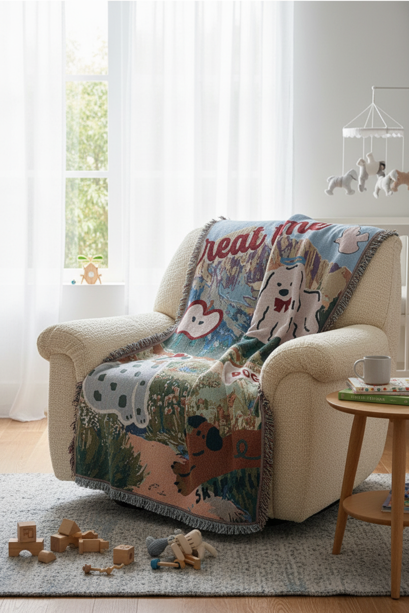 Custom Dog Jacquard Tapestry Tapestry