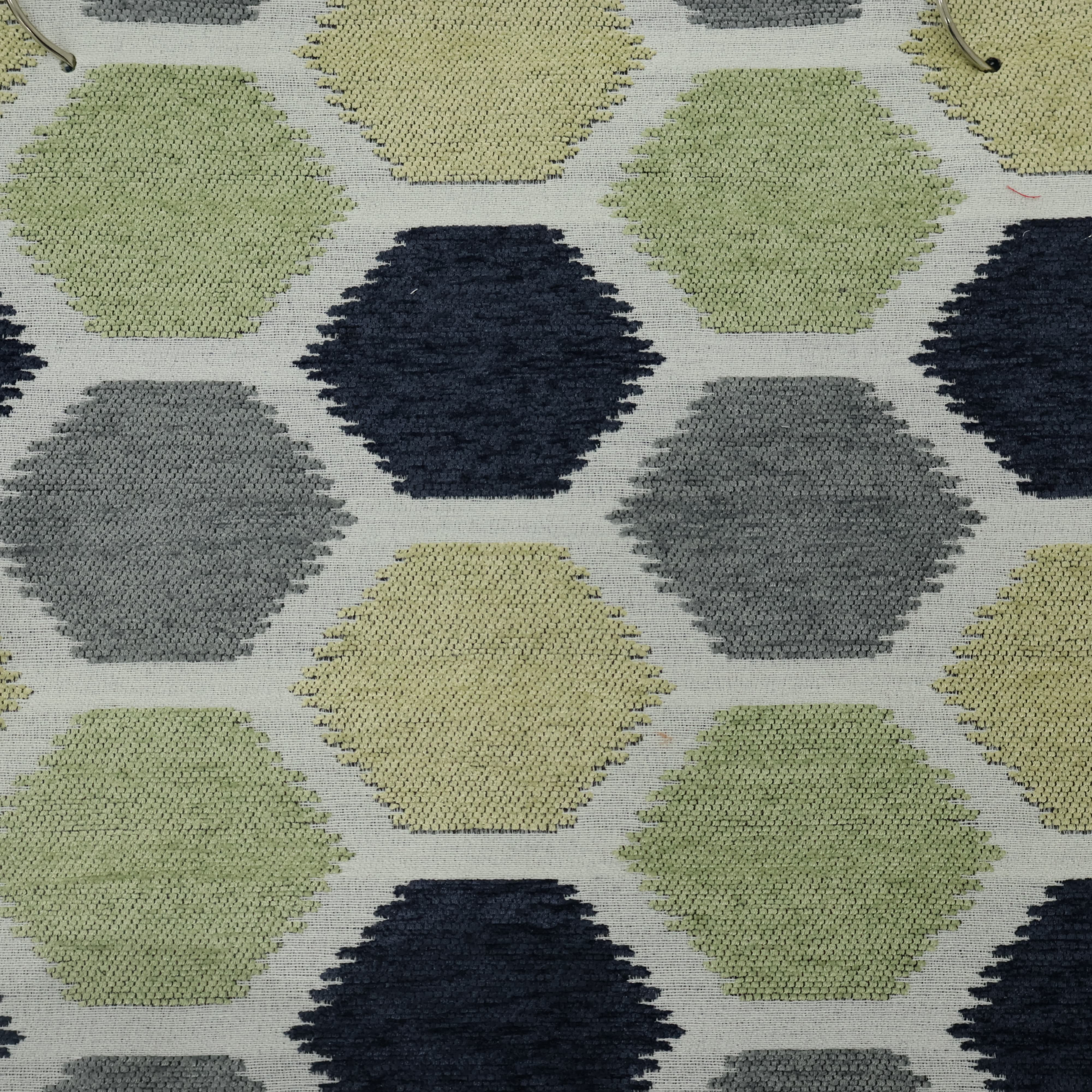 Green Navy Hexagon Jacquard Fabric Sofa & Upholstery