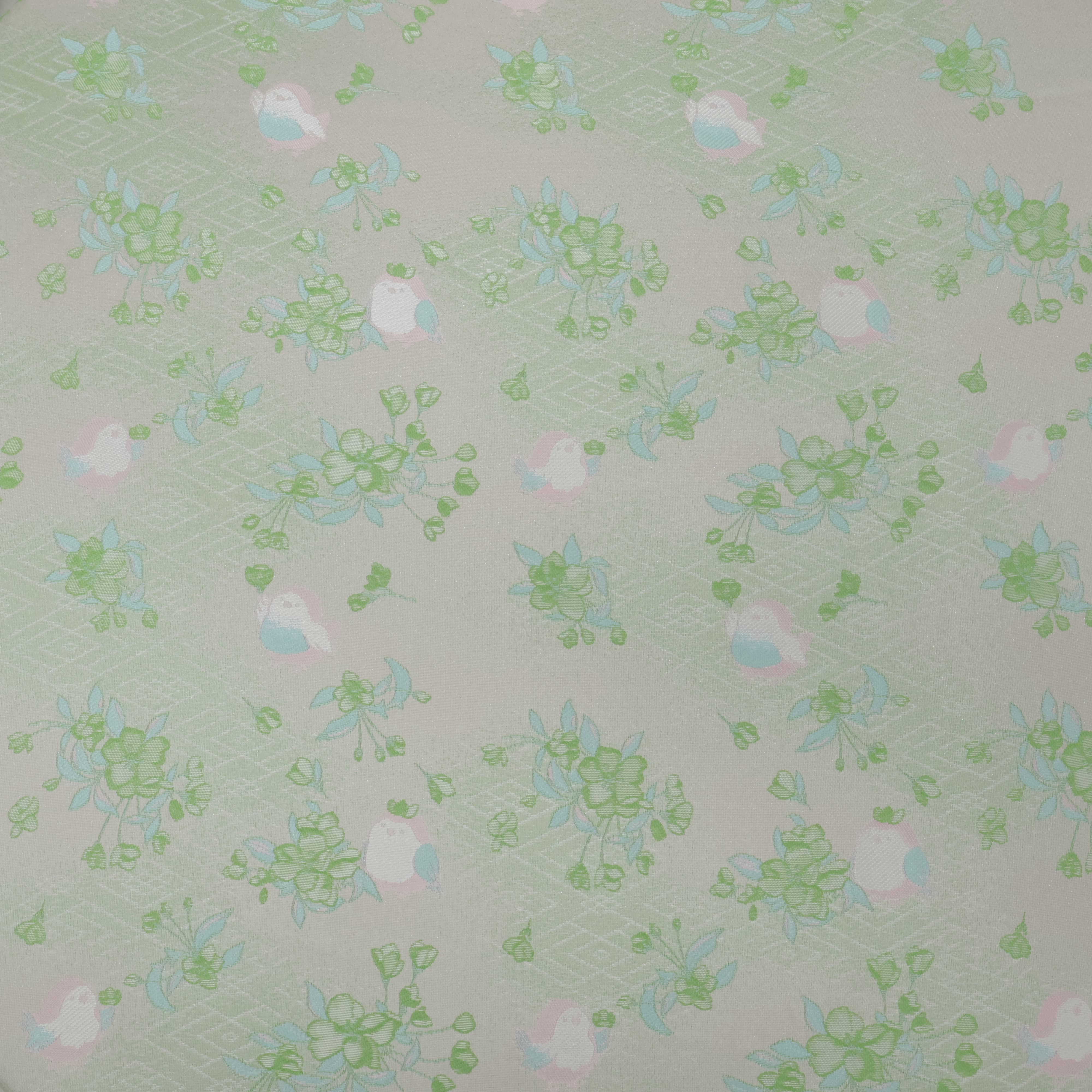 Mint Green Scattered Floral Bouquet Jacquard Fabric Sofa & Upholstery