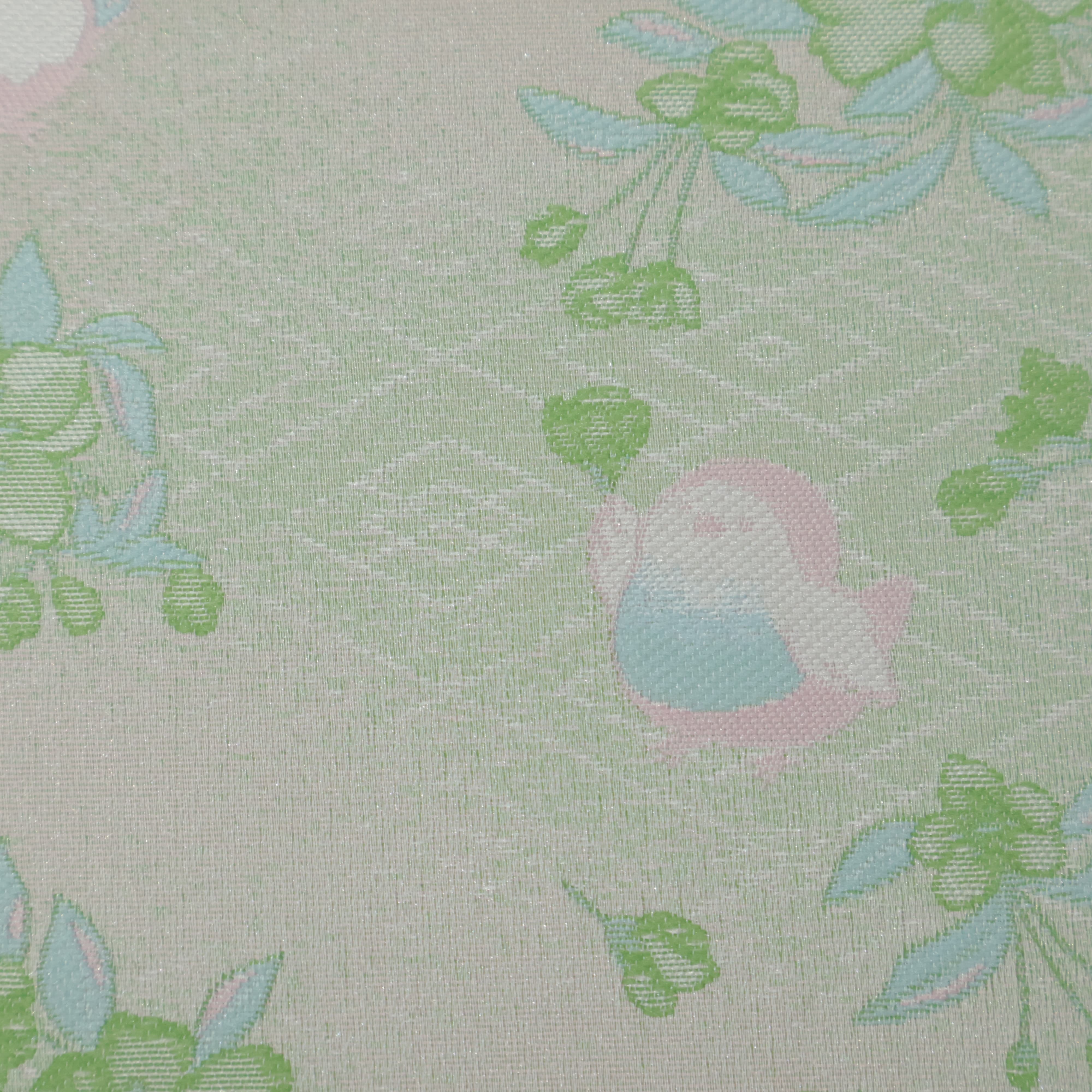 Mint Green Scattered Floral Bouquet Jacquard Fabric Sofa & Upholstery
