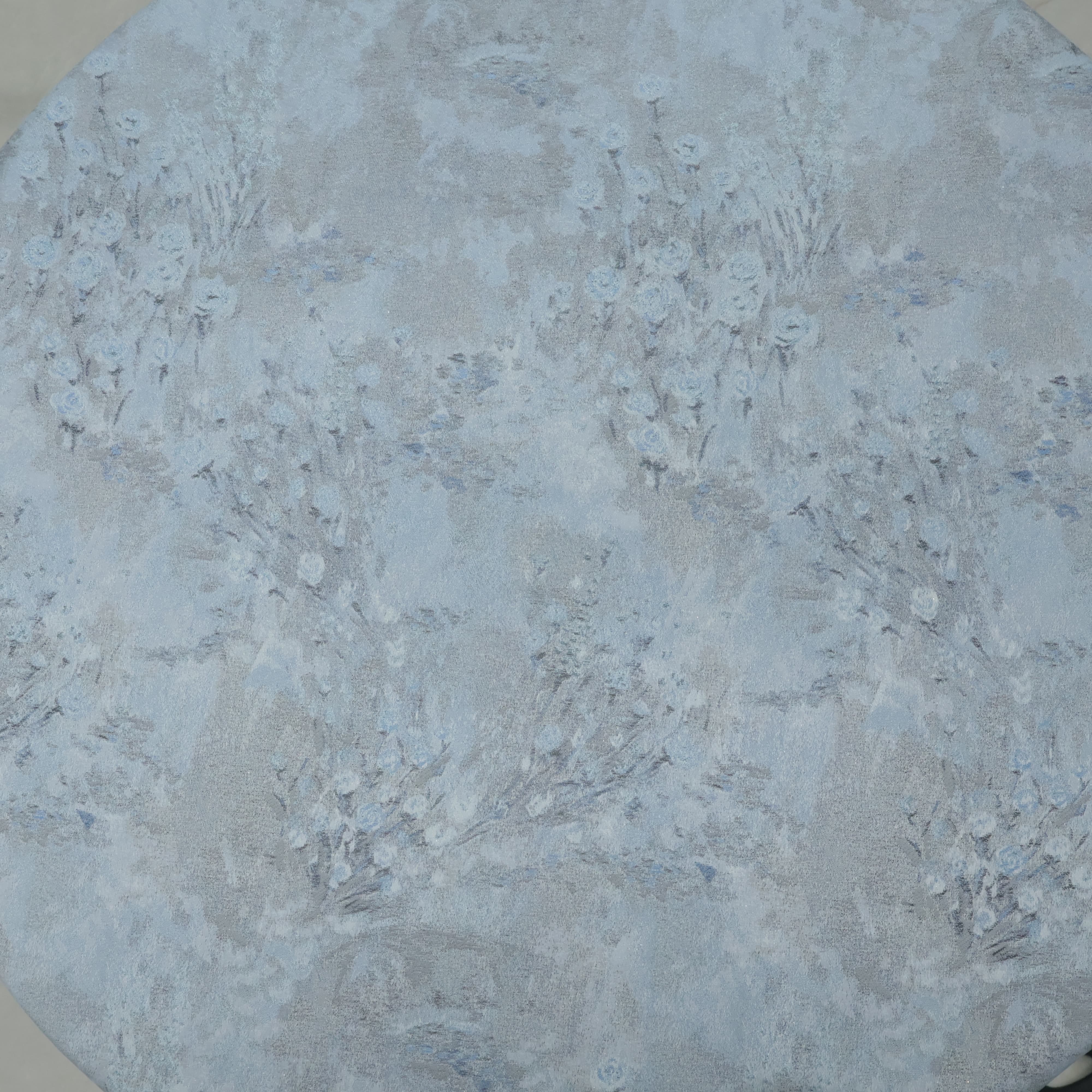 Steel Blue Botanical Floral Jacquard Fabric Jacquard Apparel Fabric