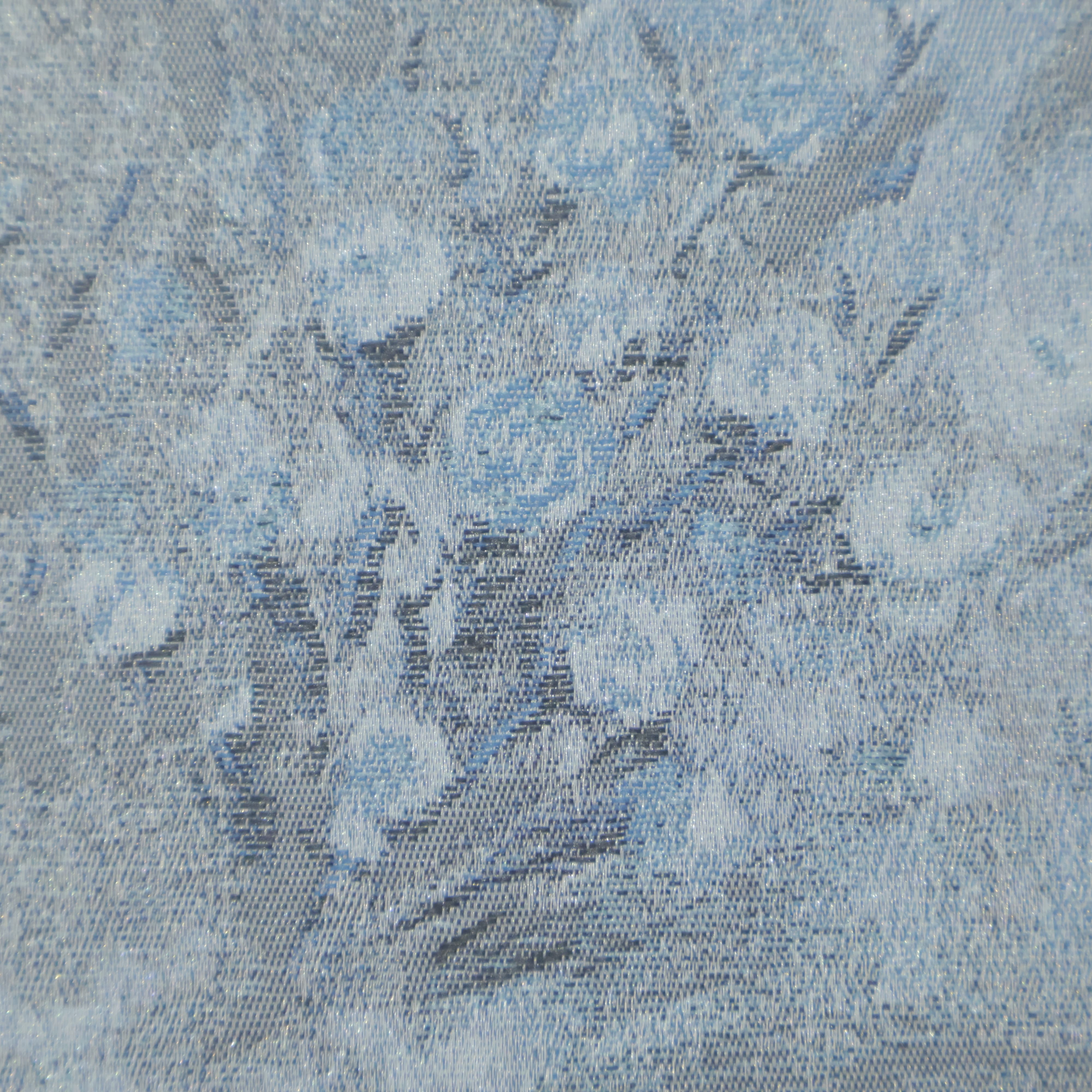 Steel Blue Botanical Floral Jacquard Fabric Jacquard Apparel Fabric
