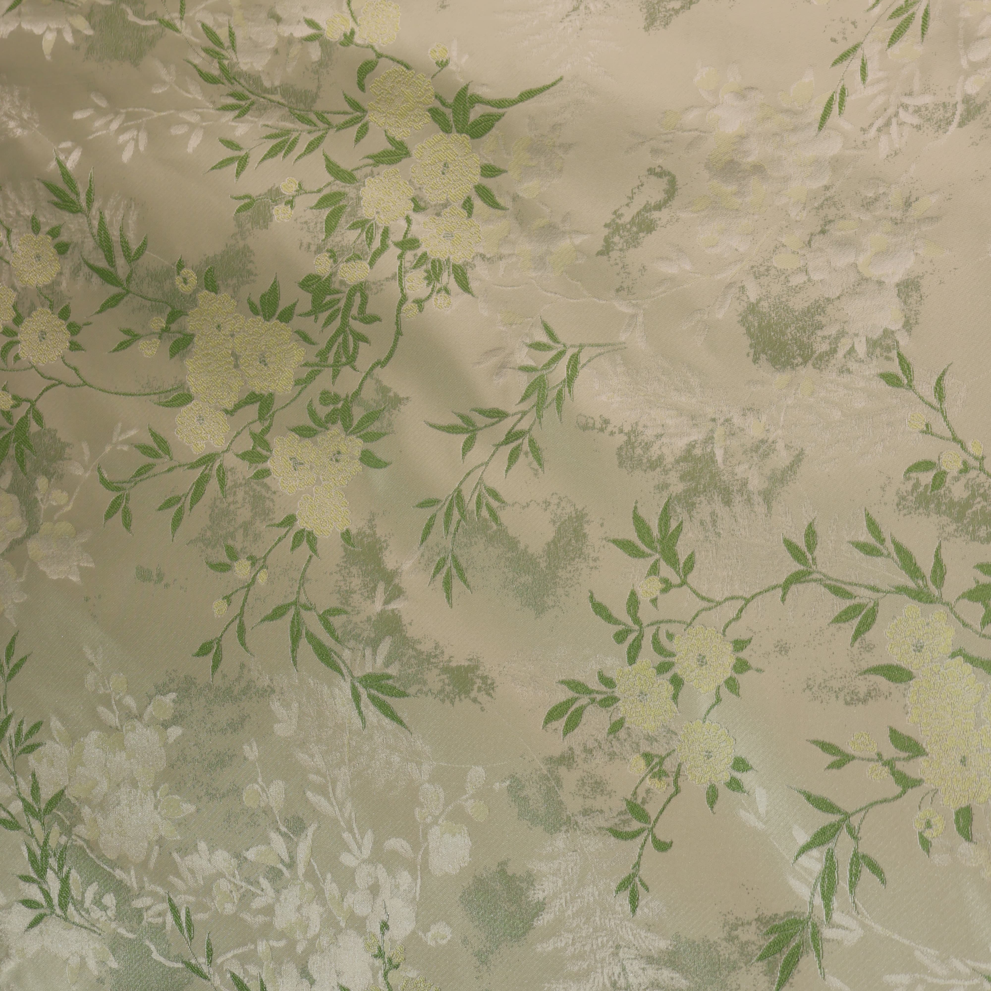 Ivory Botanical Floral Jacquard Fabric | 100% Polyester | 145cm | Wholesale OEM Custom