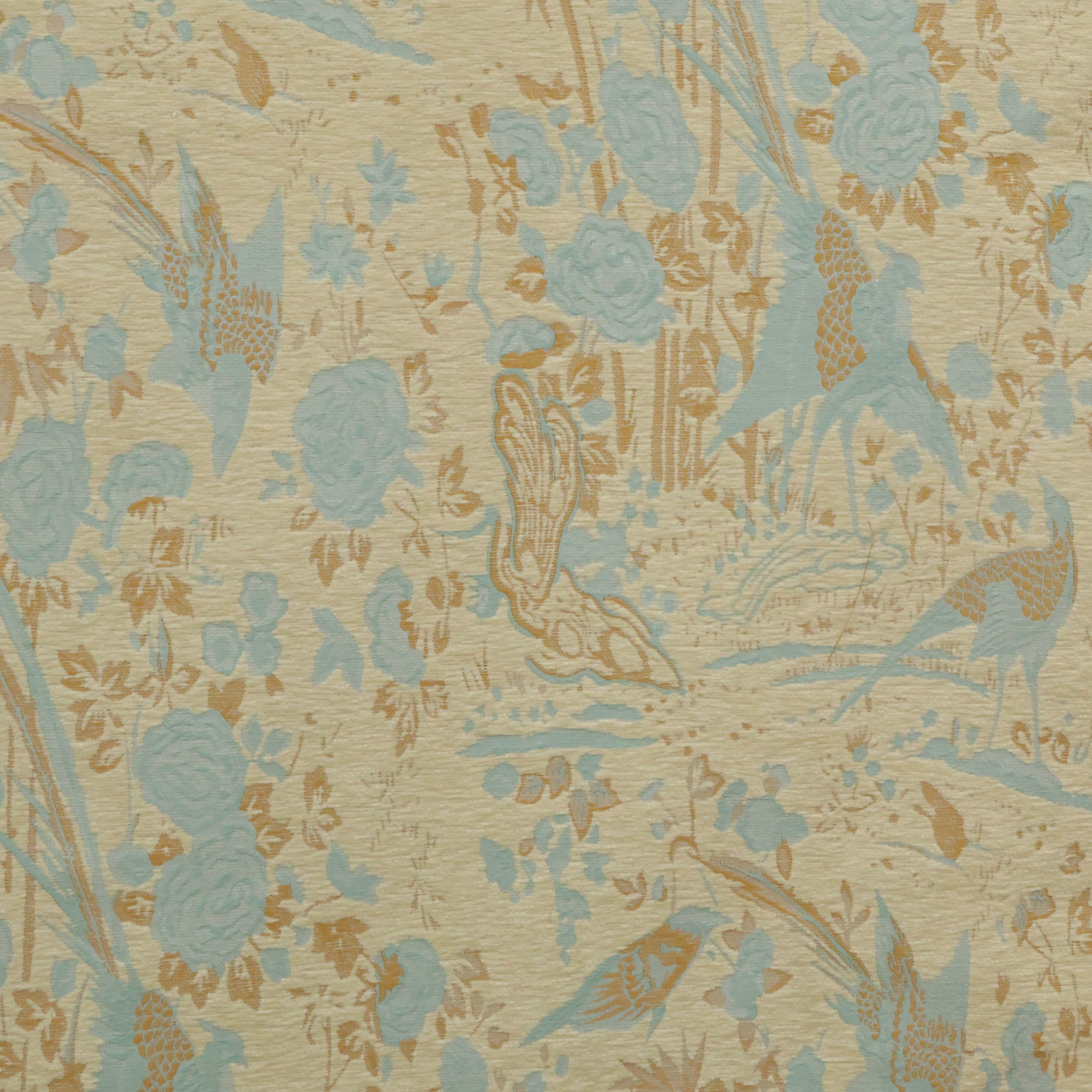 Heron Botanical Chenille Jacquard Fabric Custom Designer Jacquard