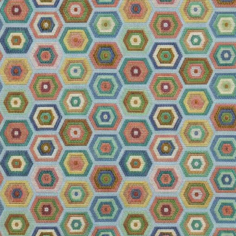 Blue Honeycomb Hexagon Jacquard Fabric Bags & Accessories
