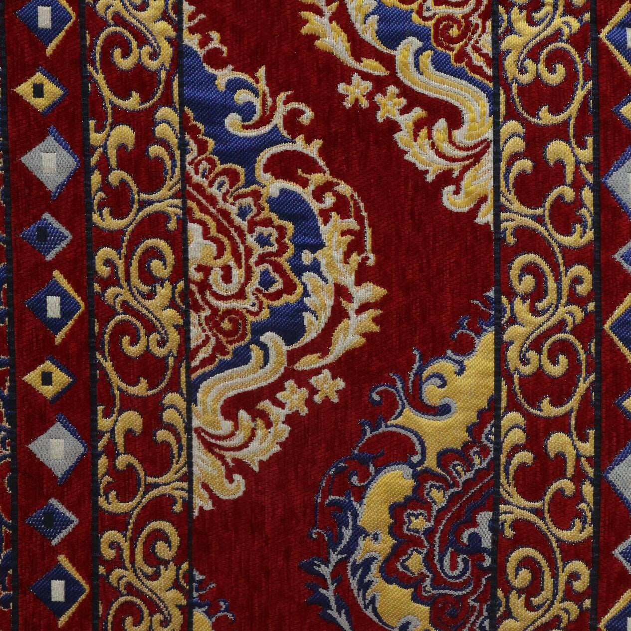 Baroque Scroll Chenille Jacquard Fabric Curtain & Drapery