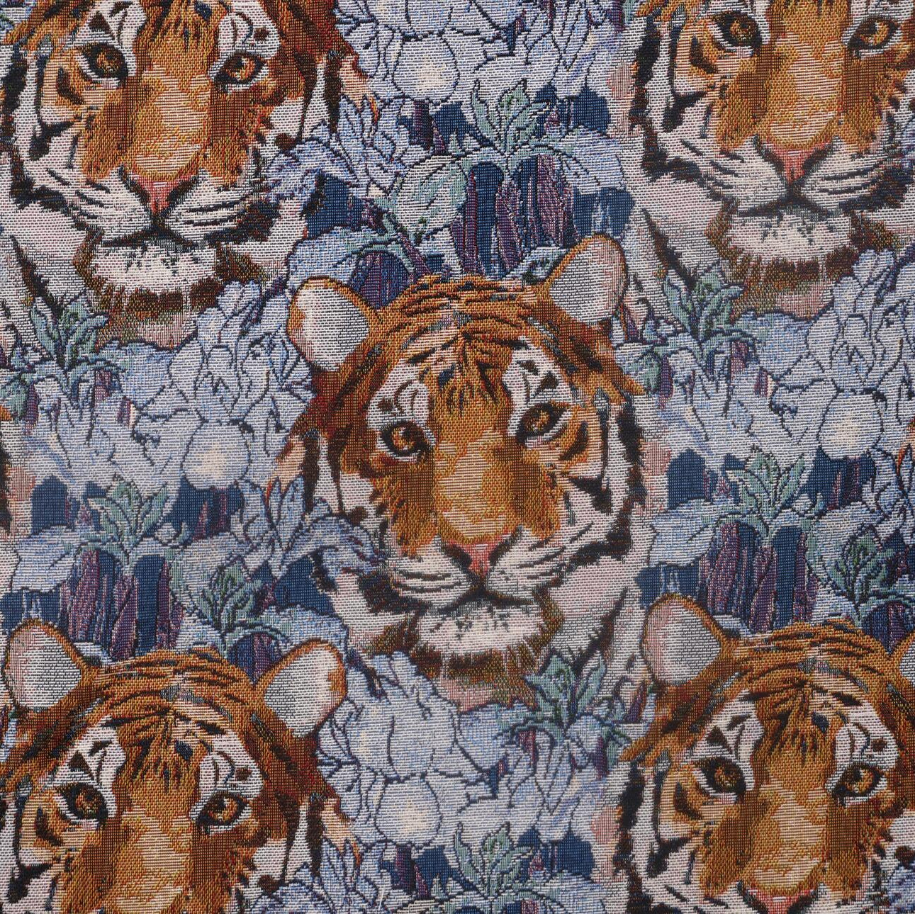 Tiger Portrait Jacquard Fabric Custom Designer Jacquard