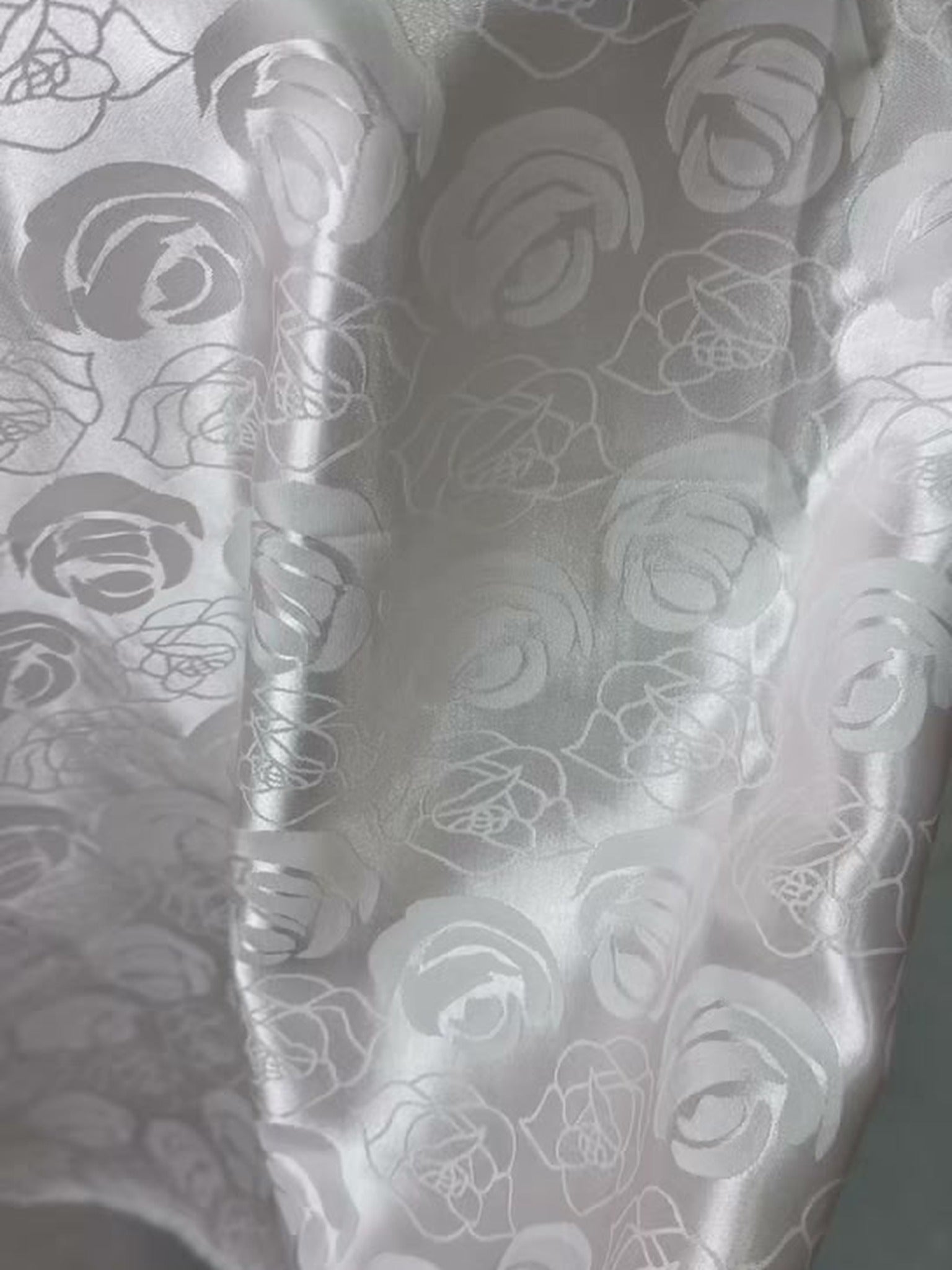 Ivory Rose Scroll Jacquard Fabric Sofa & Upholstery