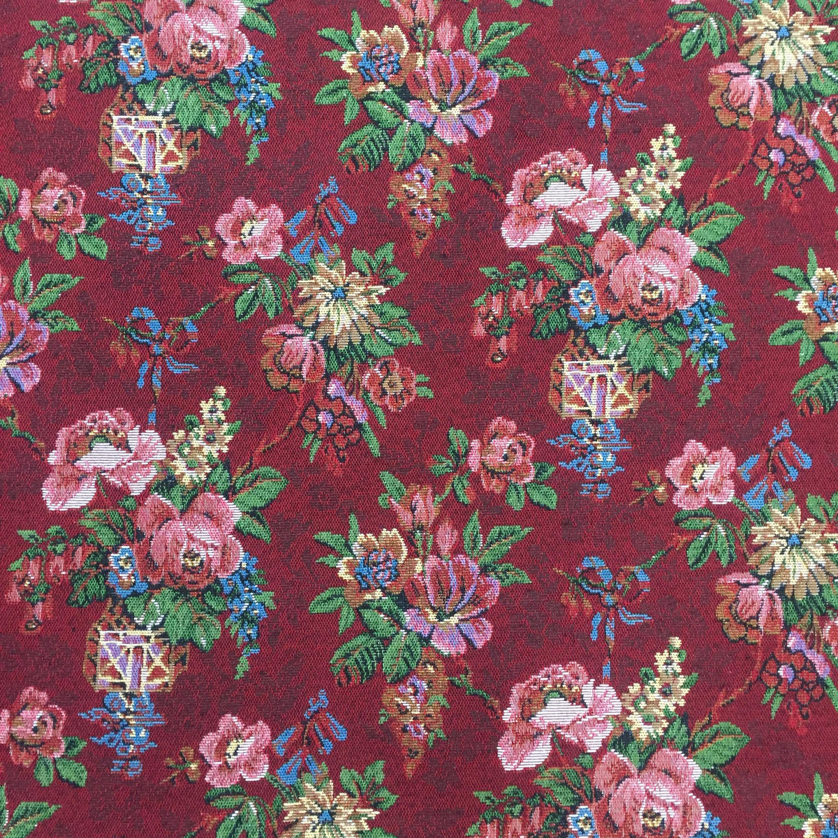 Floral Basket Polyester Jacquard Fabric for Bags Polyester Jacquard Fabric
