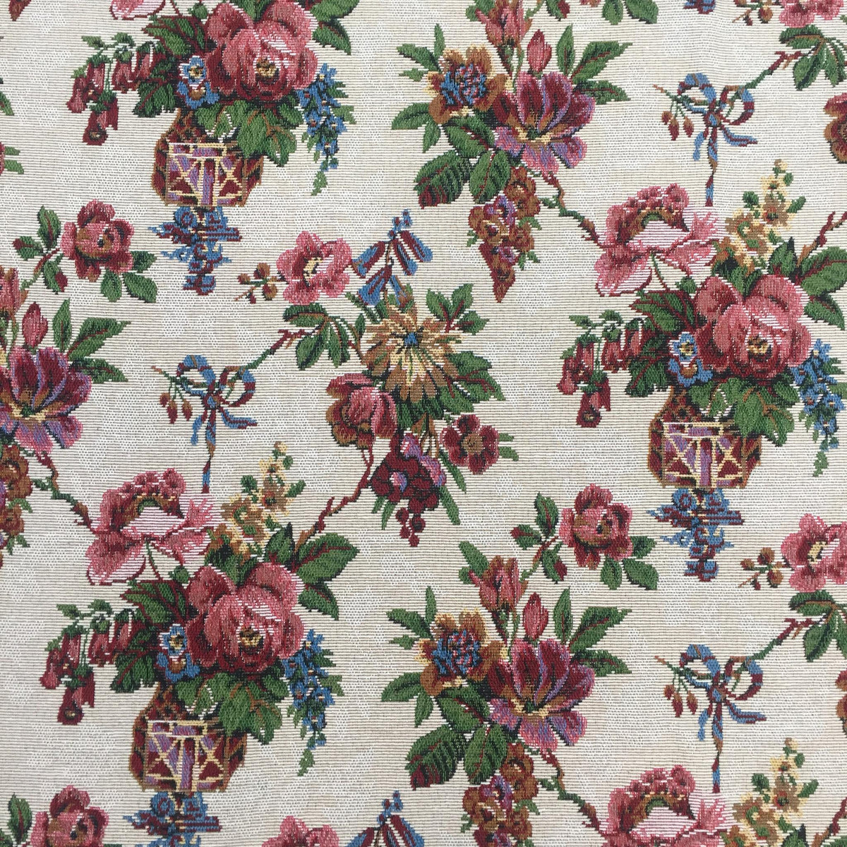Floral Basket Polyester Jacquard Fabric for Bags Polyester Jacquard Fabric