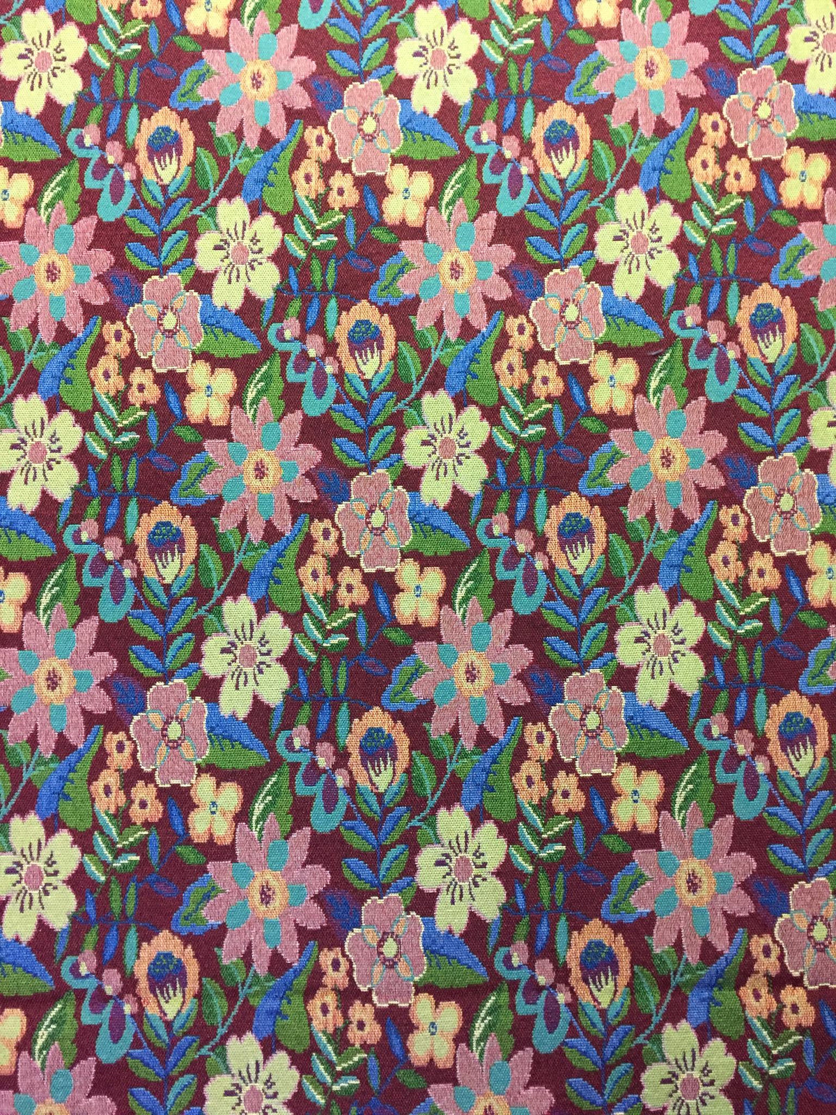 Folk Floral Polyester Jacquard Fabric for Bags Polyester Jacquard Fabric
