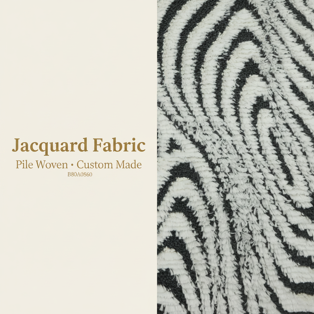 Black White Zebra Stripe Chenille Jacquard Fabric | 100% Polyester | 145cm | Coating Available | Wholesale OEM Functional Fabric