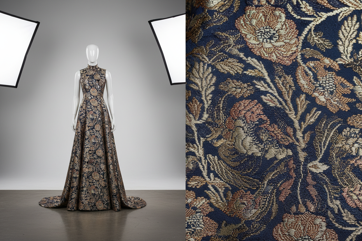 Jacquard Evening Gown