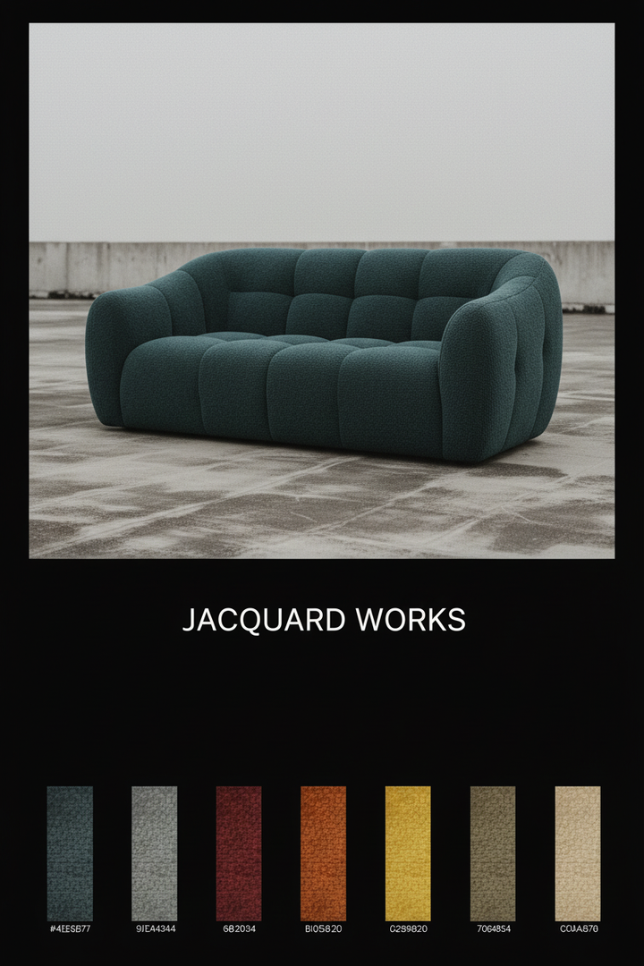 JACQUARD WORKS Editorial Poster — Teal Single Colorway