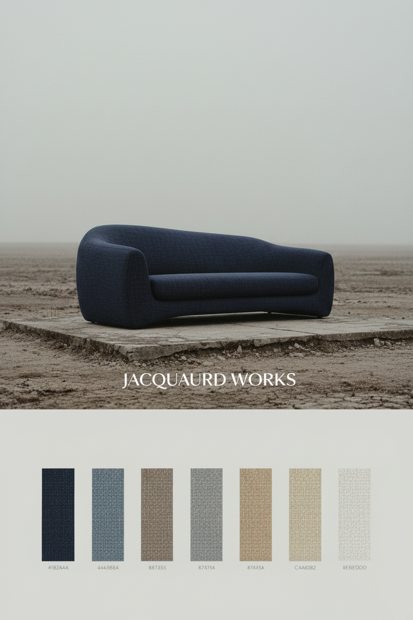 JACQUARD WORKS Navy Blue Editorial Poster