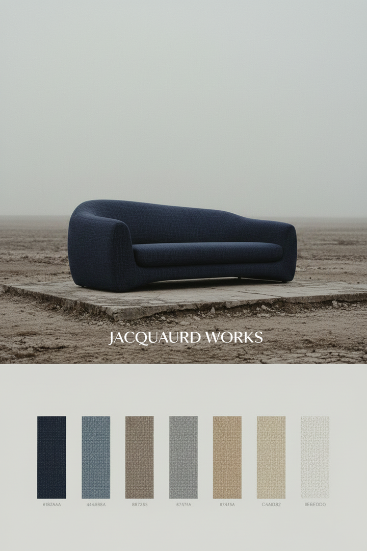 JACQUARD WORKS Navy Blue Editorial Poster