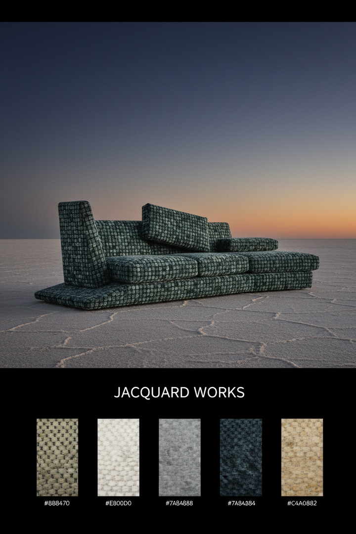 JACQUARD WORKS — Teal Chenille Editorial Poster
