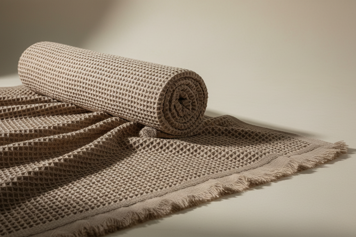 Waffle Weave Jacquard Fabric – 730gsm High-Stretch Specialty Yarn Jacquard Fabric