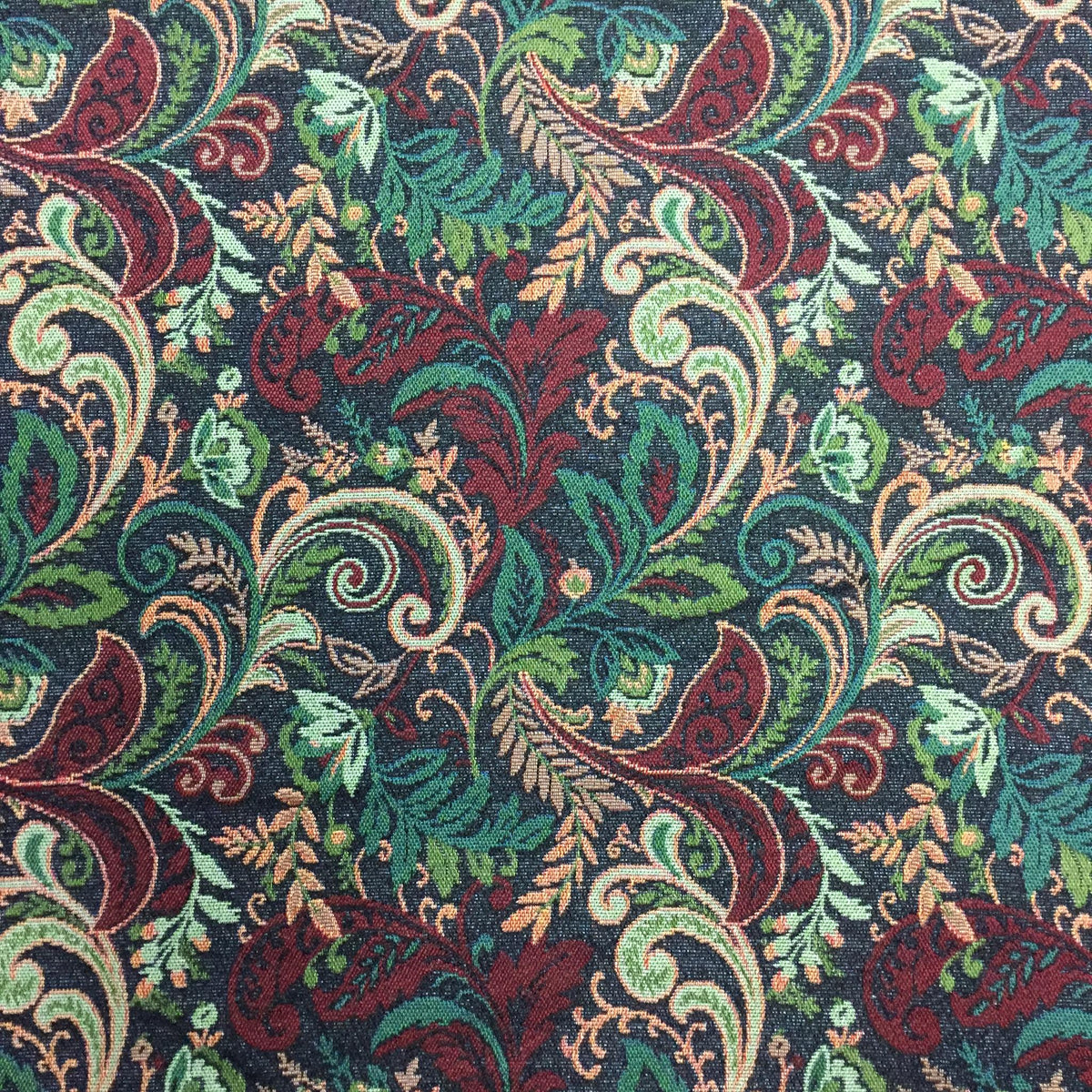 Paisley Leaf Scroll Polyester Jacquard Fabric for Bags Polyester Jacquard Fabric