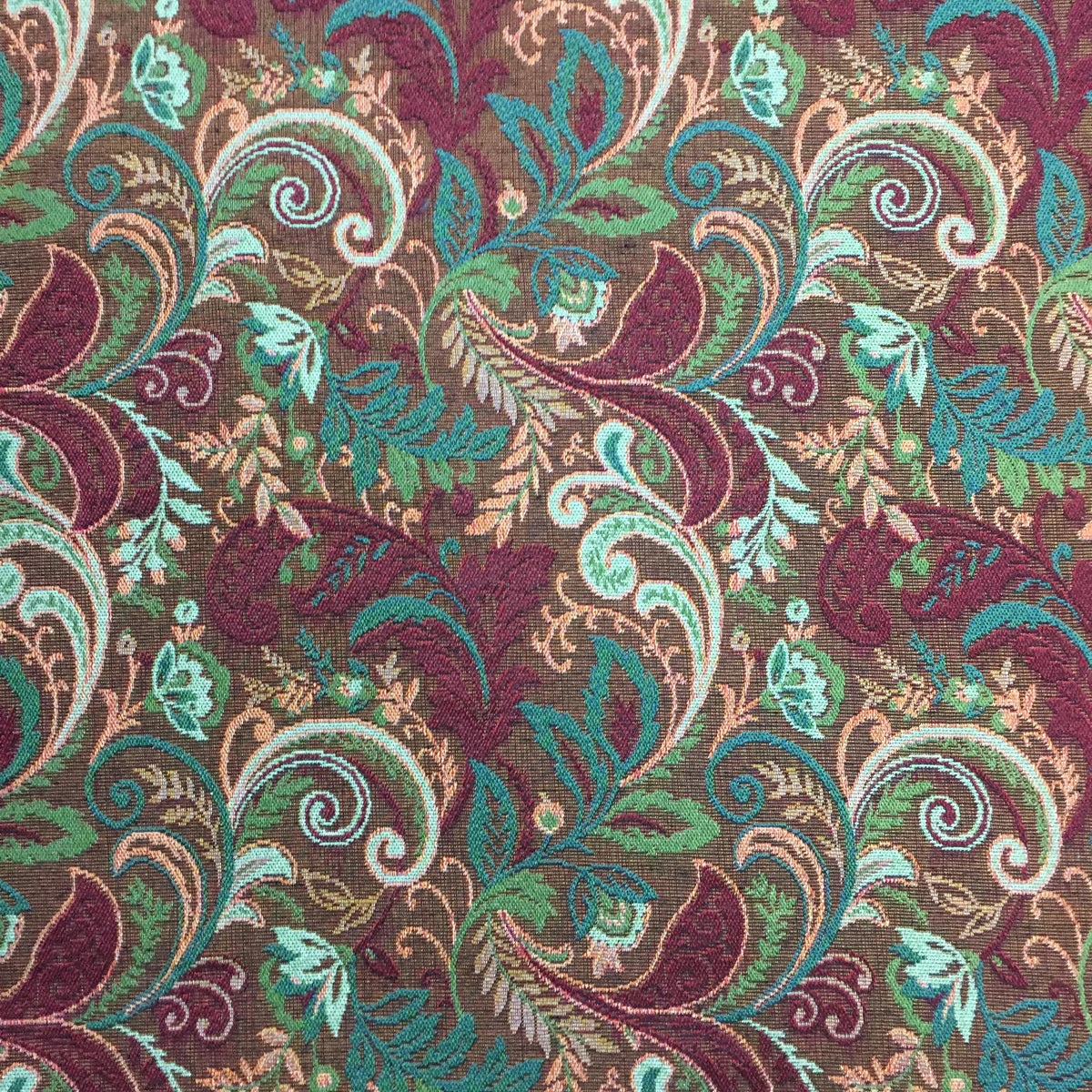 Paisley Leaf Scroll Polyester Jacquard Fabric for Bags Polyester Jacquard Fabric