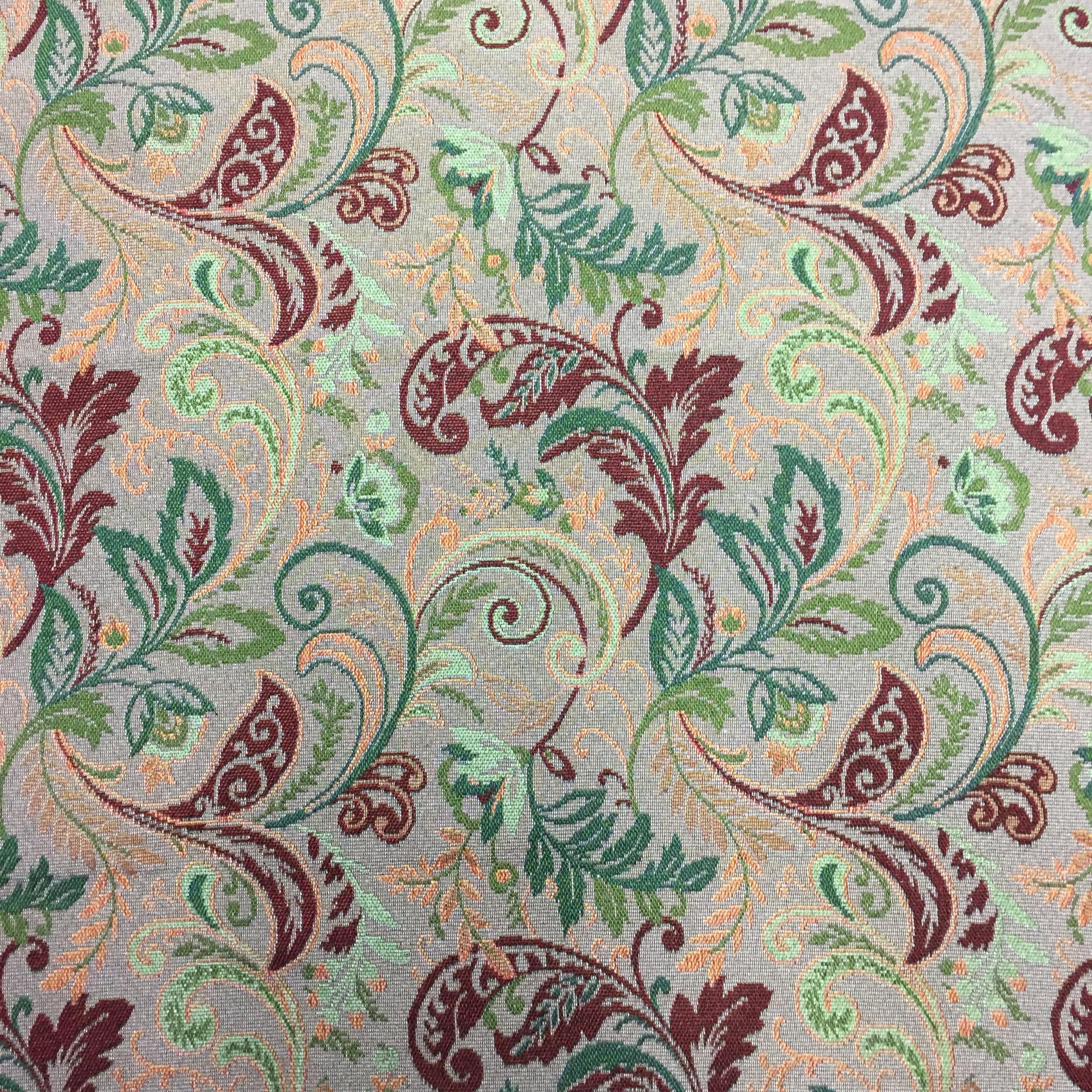 Paisley Leaf Scroll Polyester Jacquard Fabric for Bags Polyester Jacquard Fabric