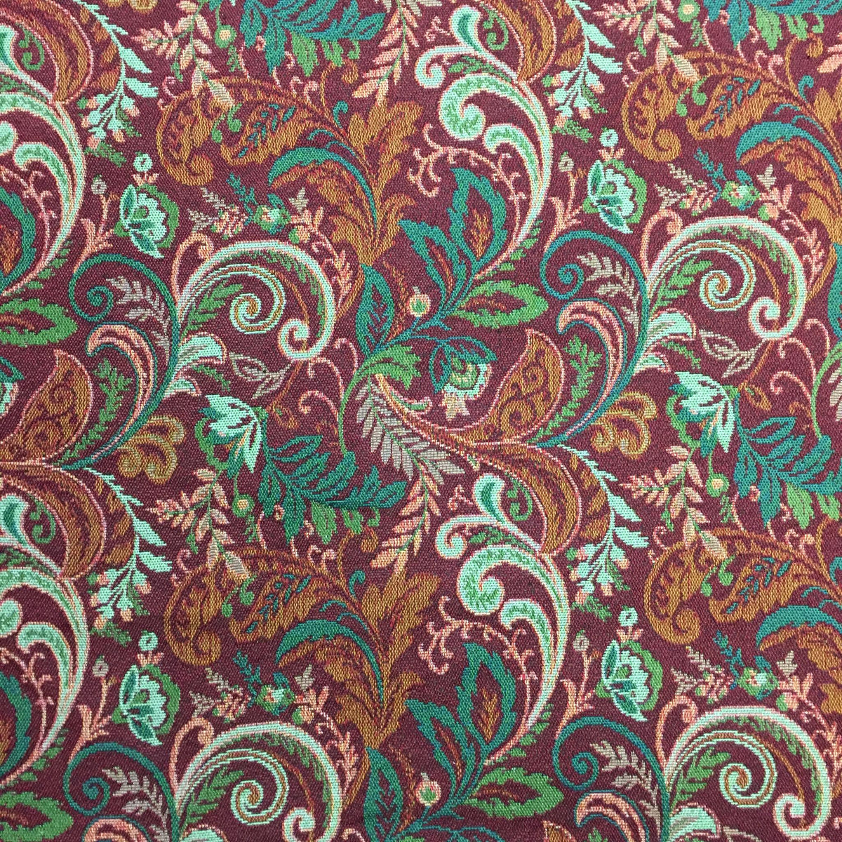 Paisley Leaf Scroll Polyester Jacquard Fabric for Bags Polyester Jacquard Fabric