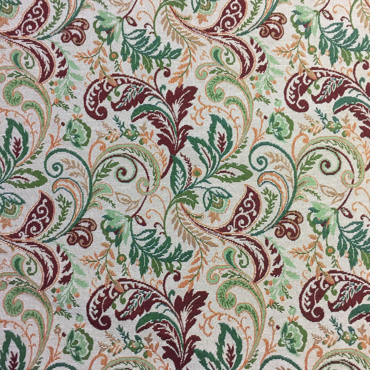 Paisley Leaf Scroll Polyester Jacquard Fabric for Bags Polyester Jacquard Fabric