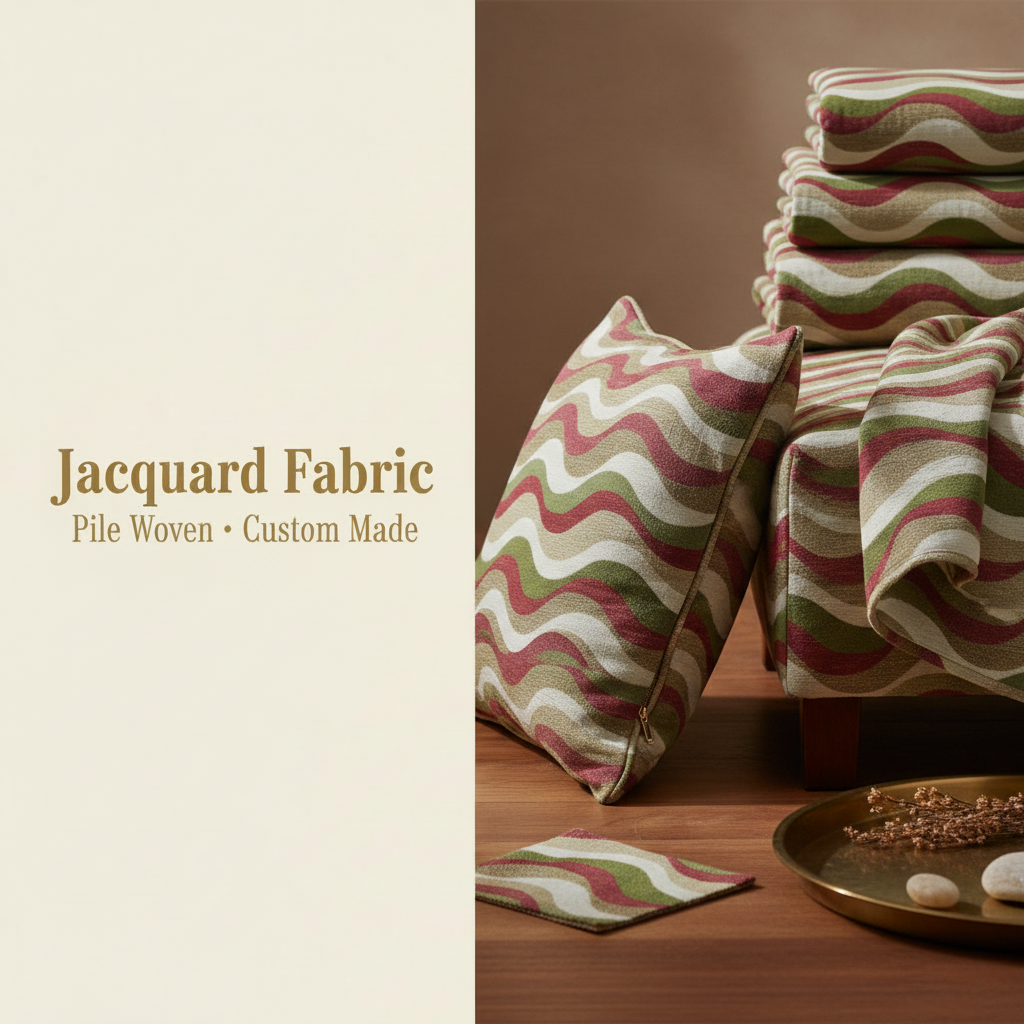 Multicolor Wave Chevron Jacquard Woven Fabric | 100% Polyester | 145cm | Coating Available | Wholesale OEM Functional Fabric