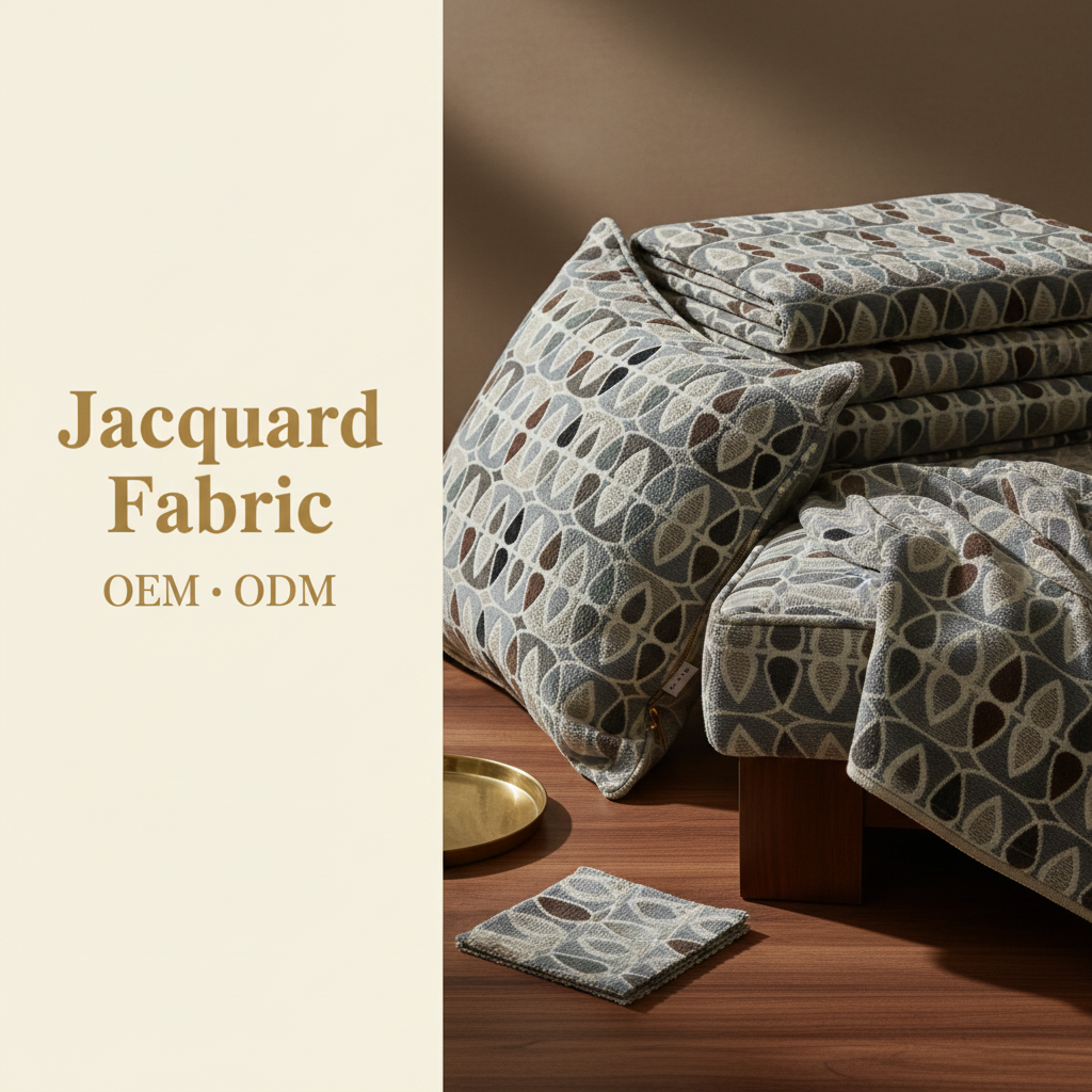 Grey Teardrop Oval Lattice Jacquard Woven Fabric | 100% Polyester | 145cm | Coating Available | Wholesale OEM Functional Fabric