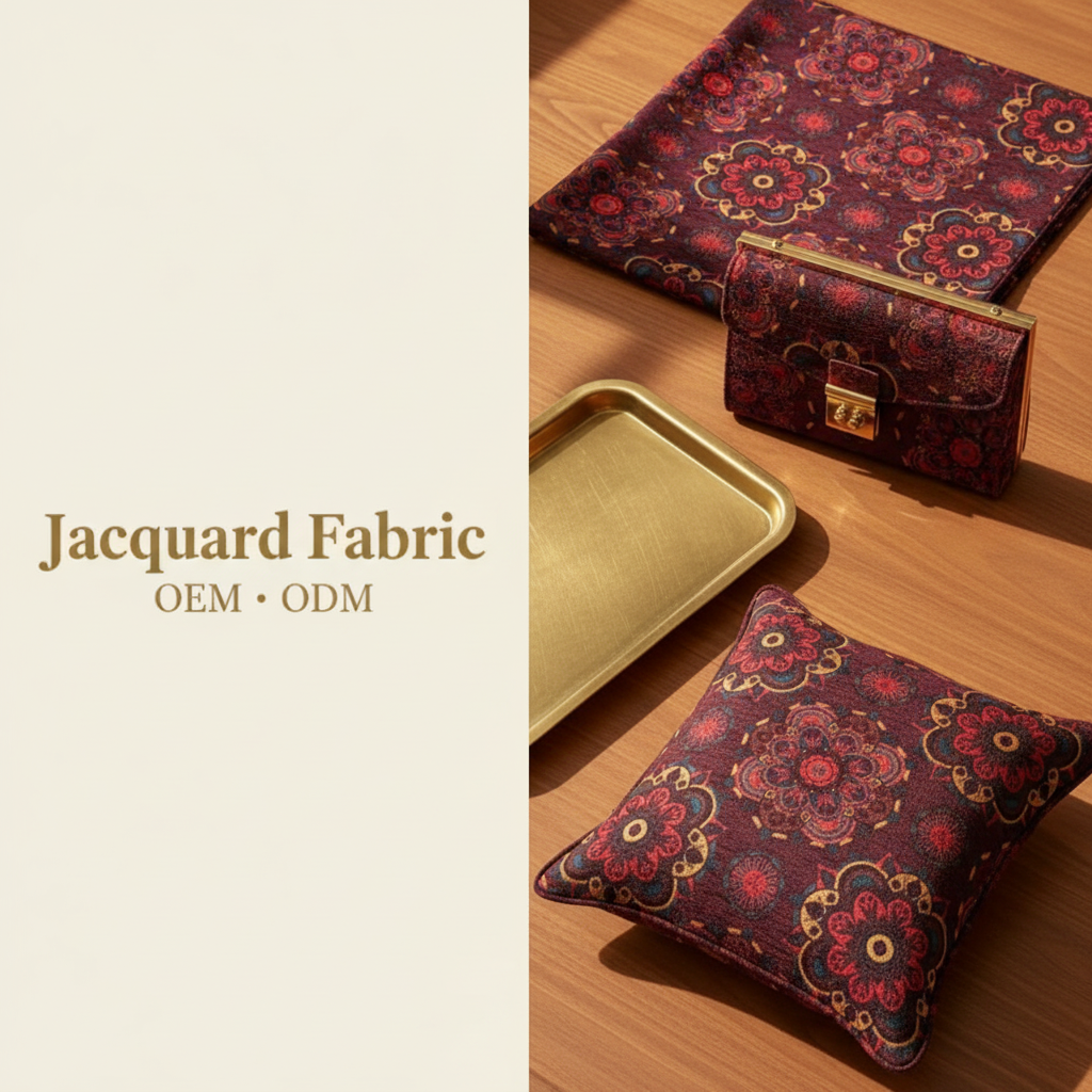 Burgundy Bohemian Mandala Chenille Jacquard Fabric | Polyester-Cotton Chenille | 150cm | Wholesale OEM Custom Chenille Jacquard Fabric