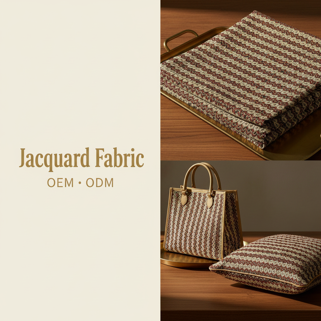 Burgundy Black Chevron Jacquard Fabric | Cotton-Polyester | 150cm | Wholesale OEM Custom Cotton-Poly Jacquard Fabric