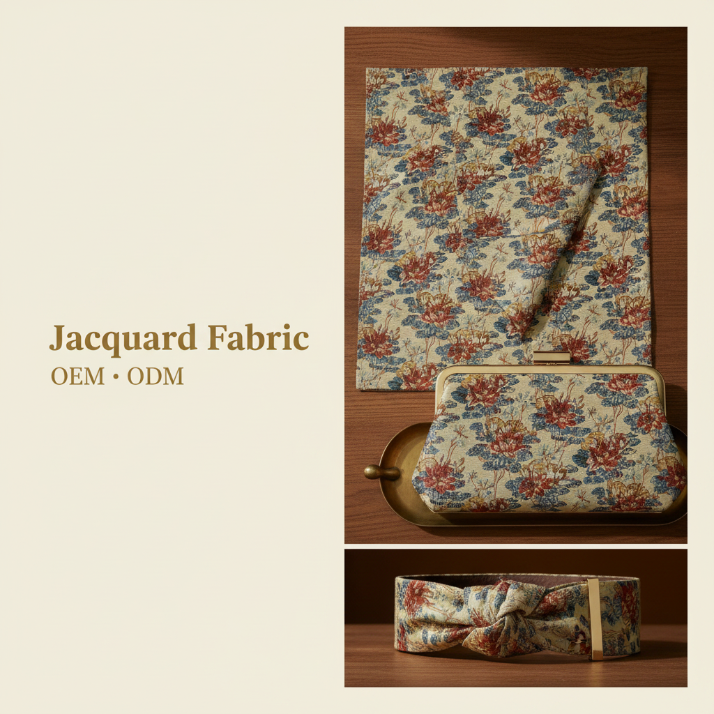 Water Lily Jacquard Woven Fabric | Polyester | 150cm | Wholesale OEM Custom Cotton-Poly Jacquard Fabric