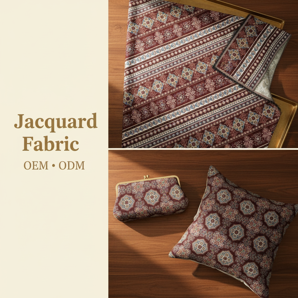 Black Kilim Geometric Stripe Jacquard Fabric | Polyester-Cotton | 150cm | Wholesale OEM Custom Cotton-Poly Jacquard Fabric