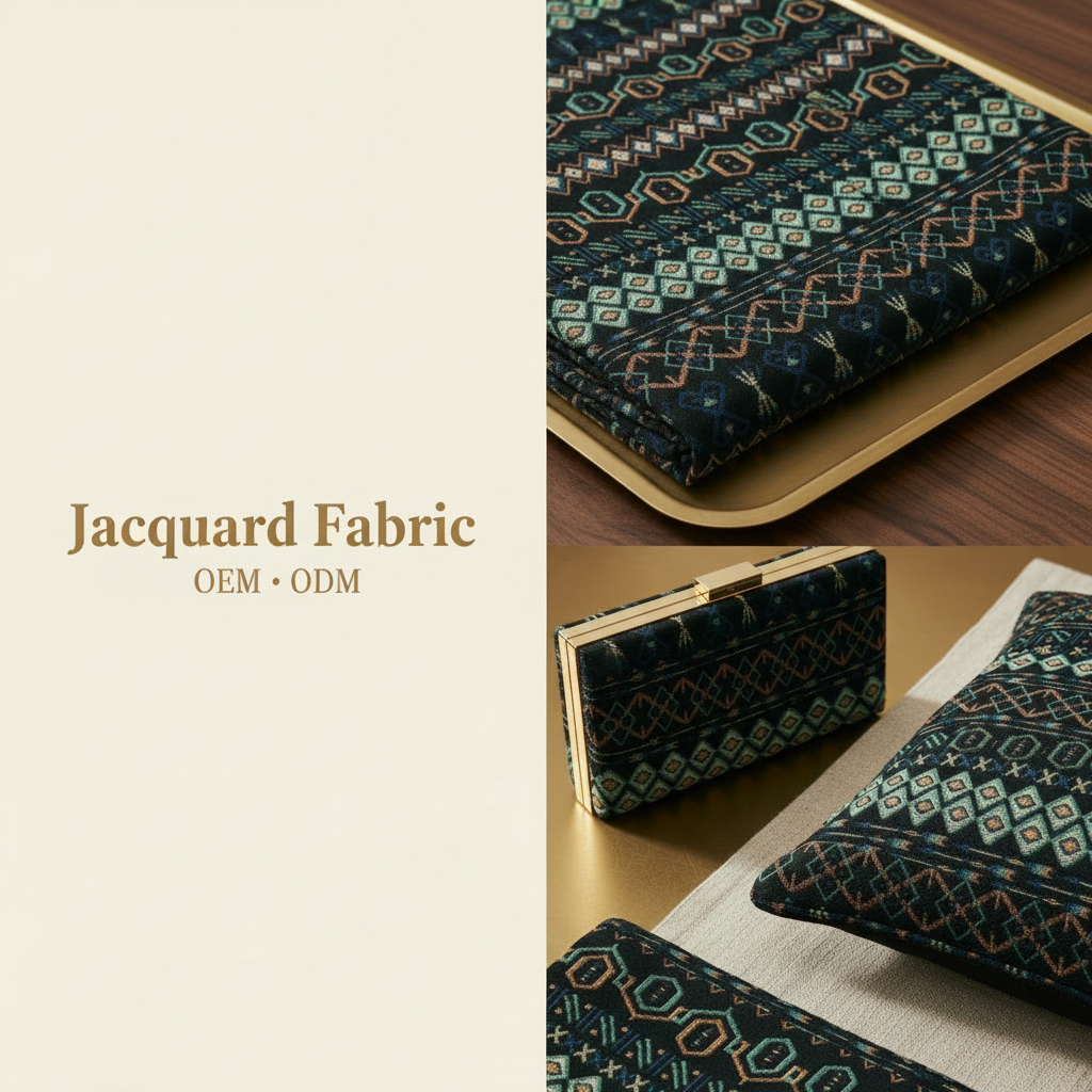 Multicolor Ethnic Geometric Jacquard Fabric | Polyester-Cotton | 150cm | Wholesale OEM Custom Cotton-Poly Jacquard Fabric