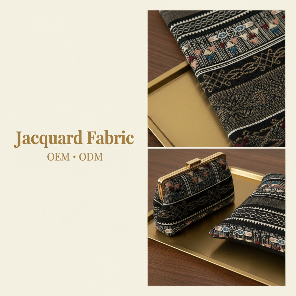 Black Multicolor Tribal Stripe Jacquard Fabric | Polyester-Cotton | 150cm | Wholesale OEM Custom Cotton-Poly Jacquard Fabric