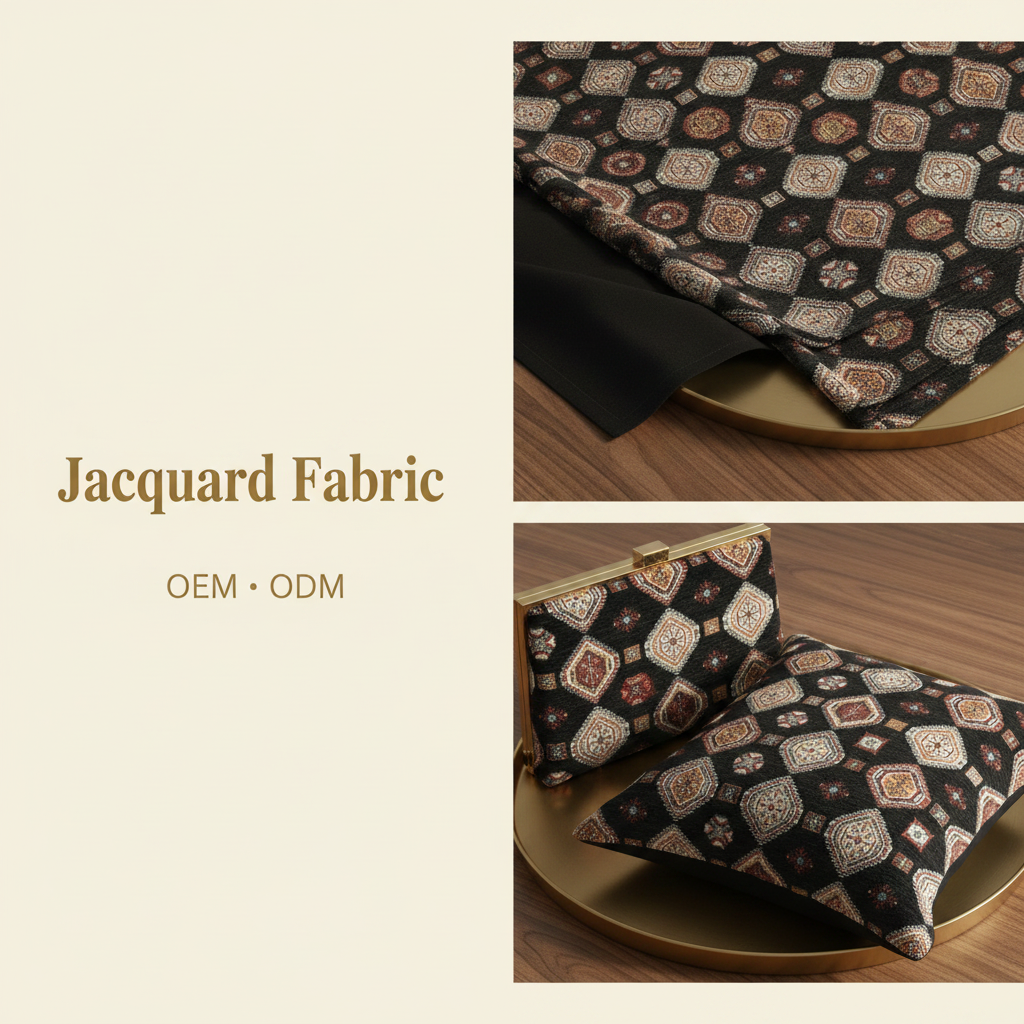 Black Ethnic Diamond Medallion Chenille Jacquard Fabric | Chenille | 150cm | Wholesale OEM Custom Chenille Jacquard Fabric