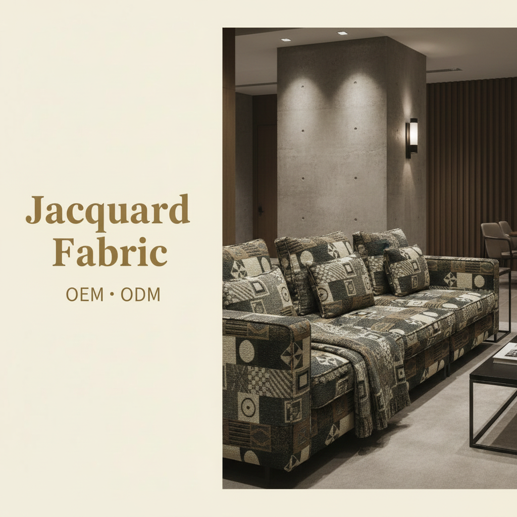 Black Abstract Geometric Jacquard Woven Fabric | Polyester | 145cm | Coating Available | Wholesale OEM Functional Fabric